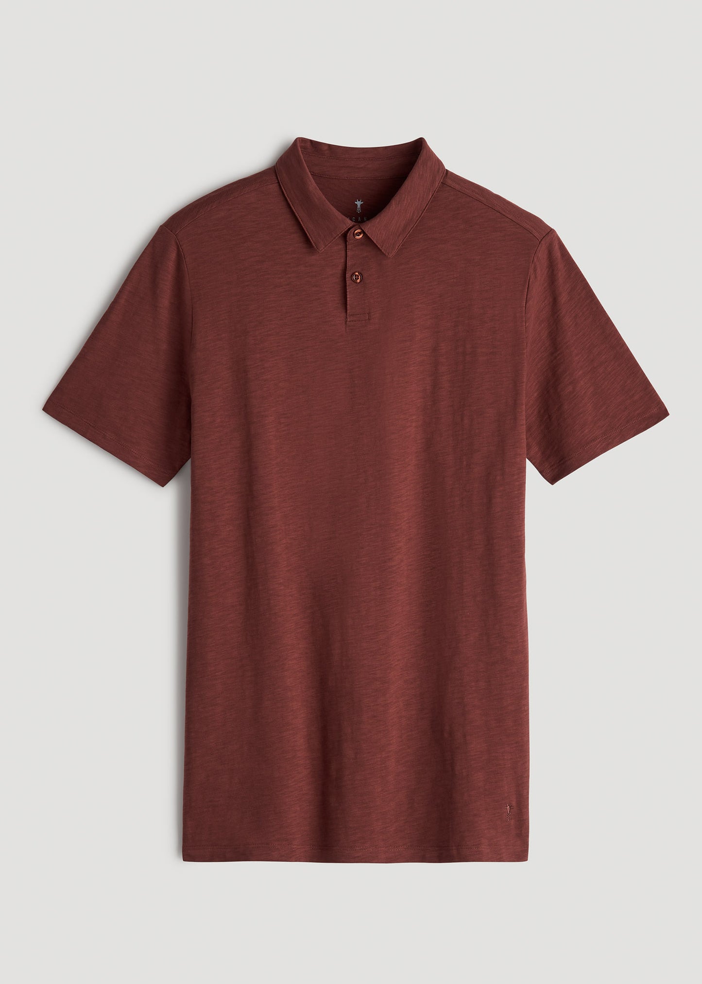 Slub Self Collar Tall Polo Shirt in Intense Rust