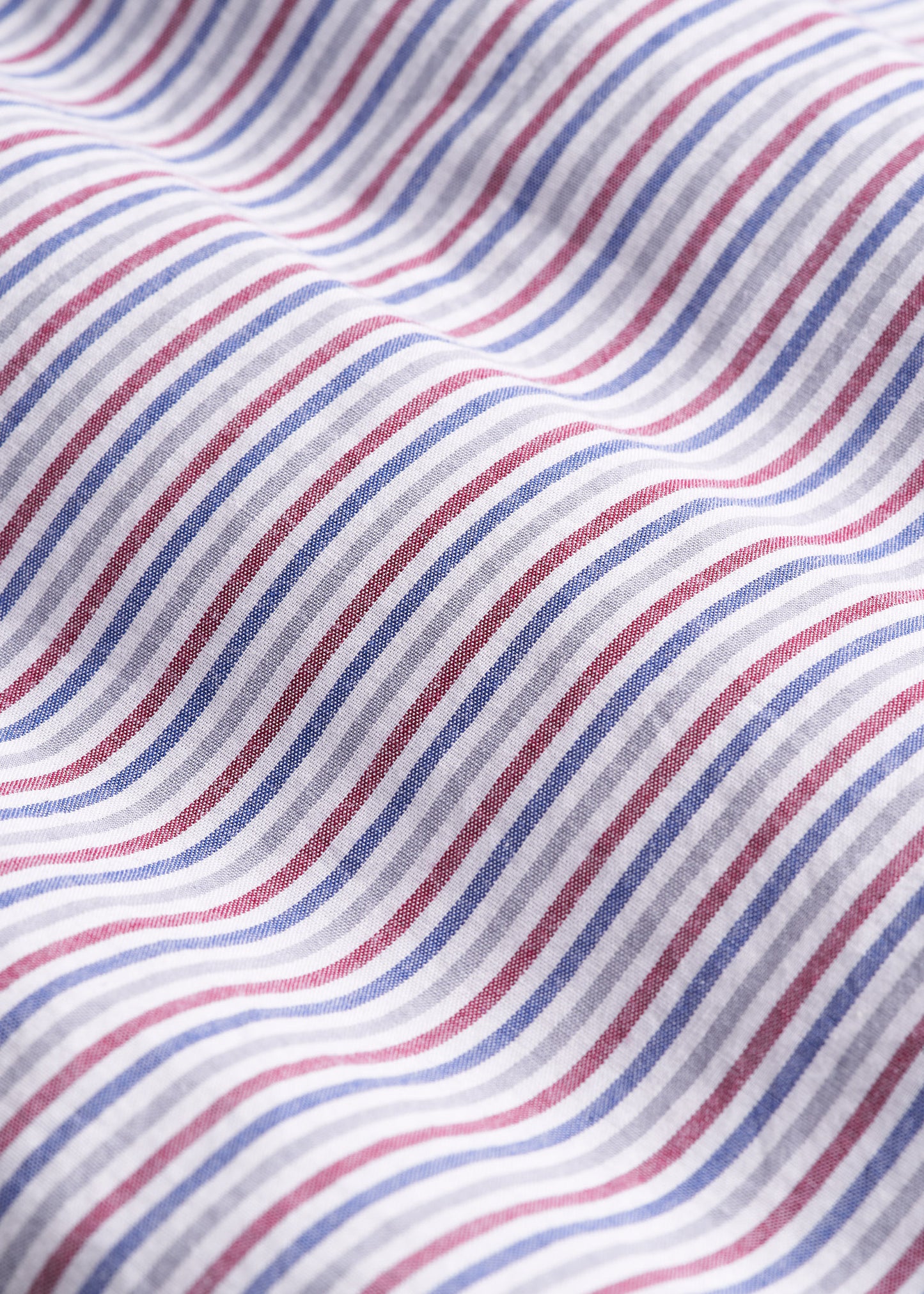 Soft-Wash Button-Up Shirt for Tall Men in Red and Blue Multi Stripe