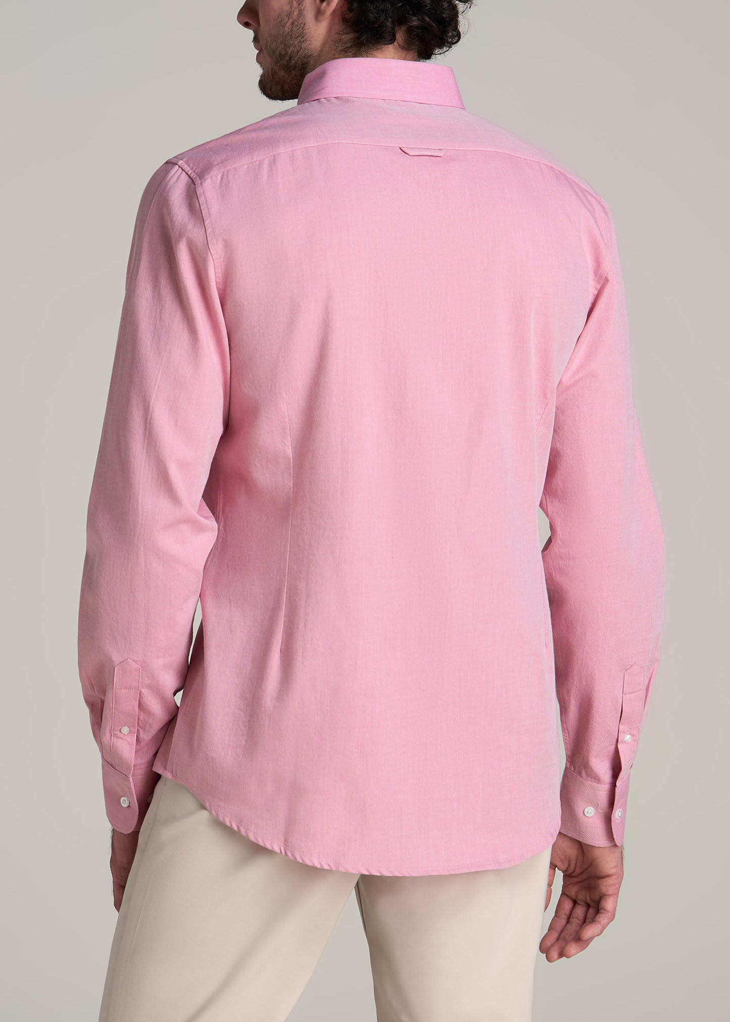 Soft-Wash Button-Up Shirt for Tall Men in Soft Rose