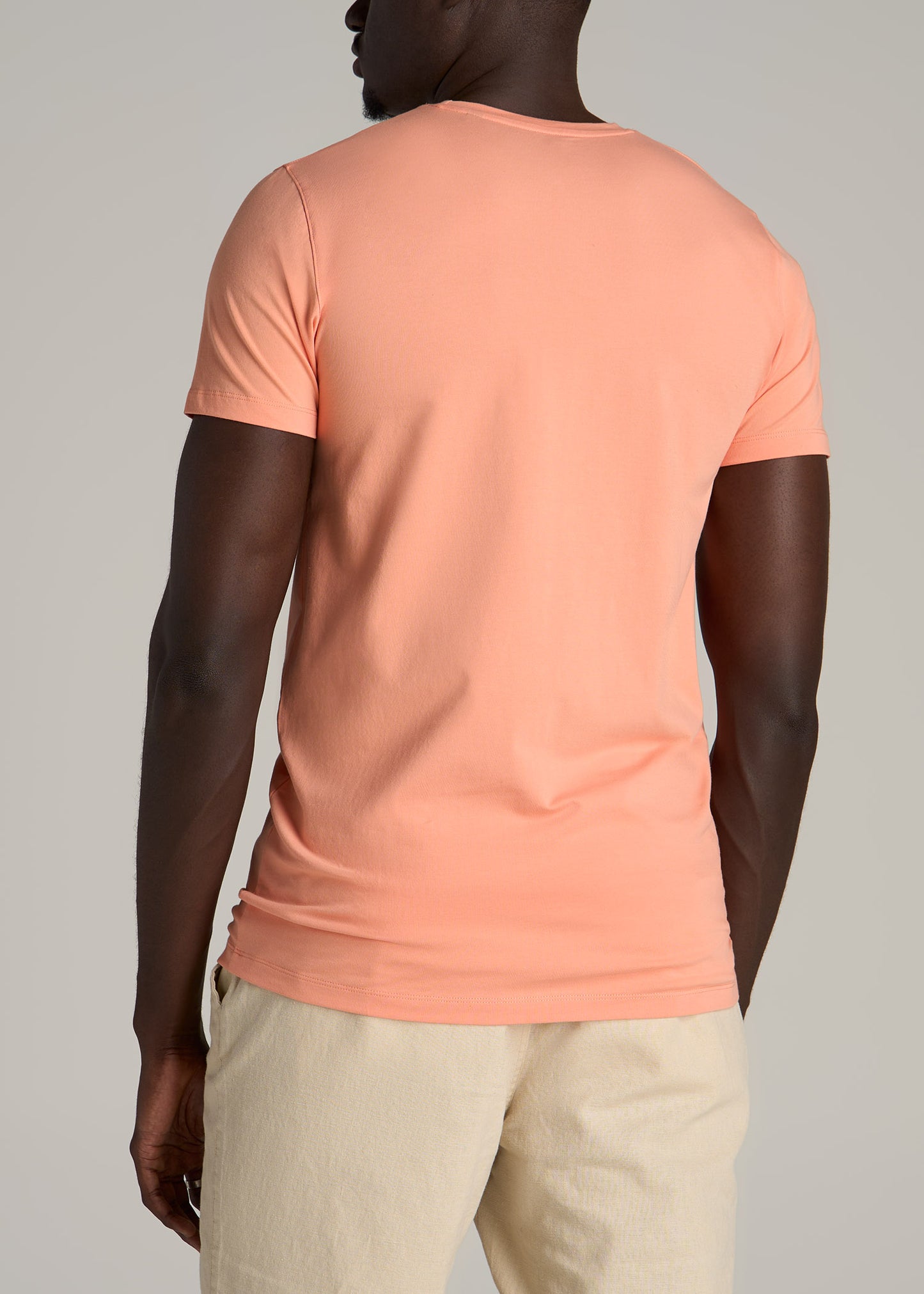 The Essential MODERN-FIT Crewneck Tee for Tall Men in Apricot Crush