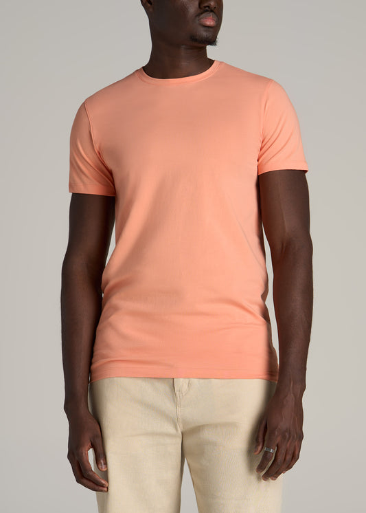 The Essential MODERN-FIT Crewneck Tee for Tall Men in Apricot Crush