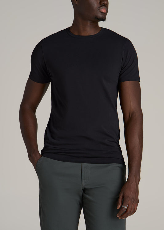 The Essential MODERN-FIT Crewneck Tee for Tall Men in Black