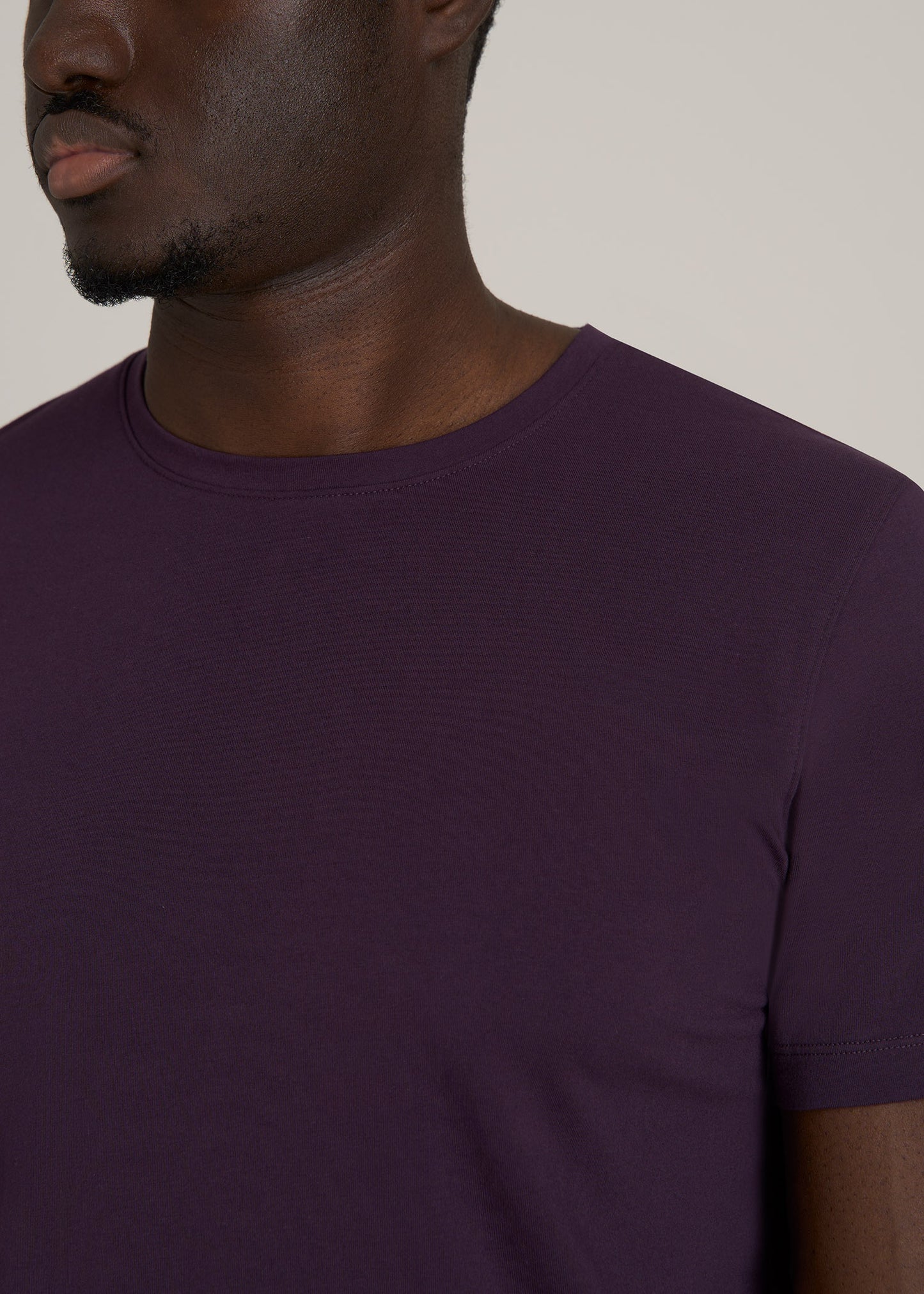 The Essential MODERN-FIT Crewneck Tee for Tall Men in Midnight Plum