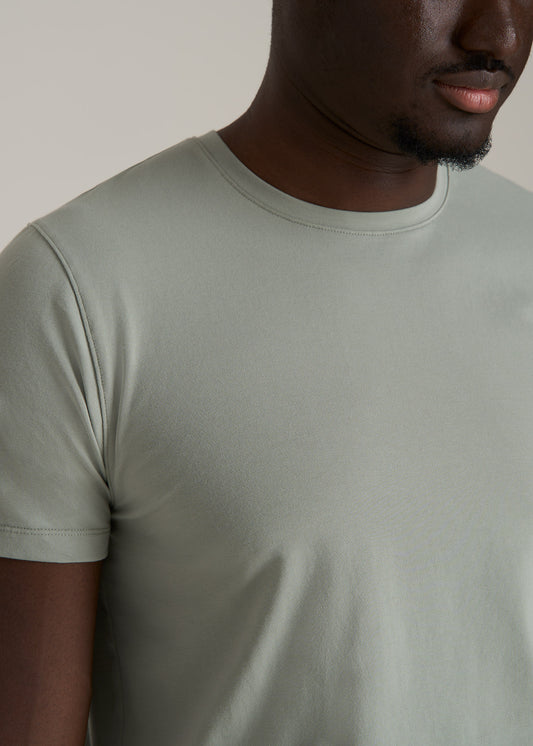 The Essential MODERN-FIT Crewneck Tee for Tall Men in Seagrass