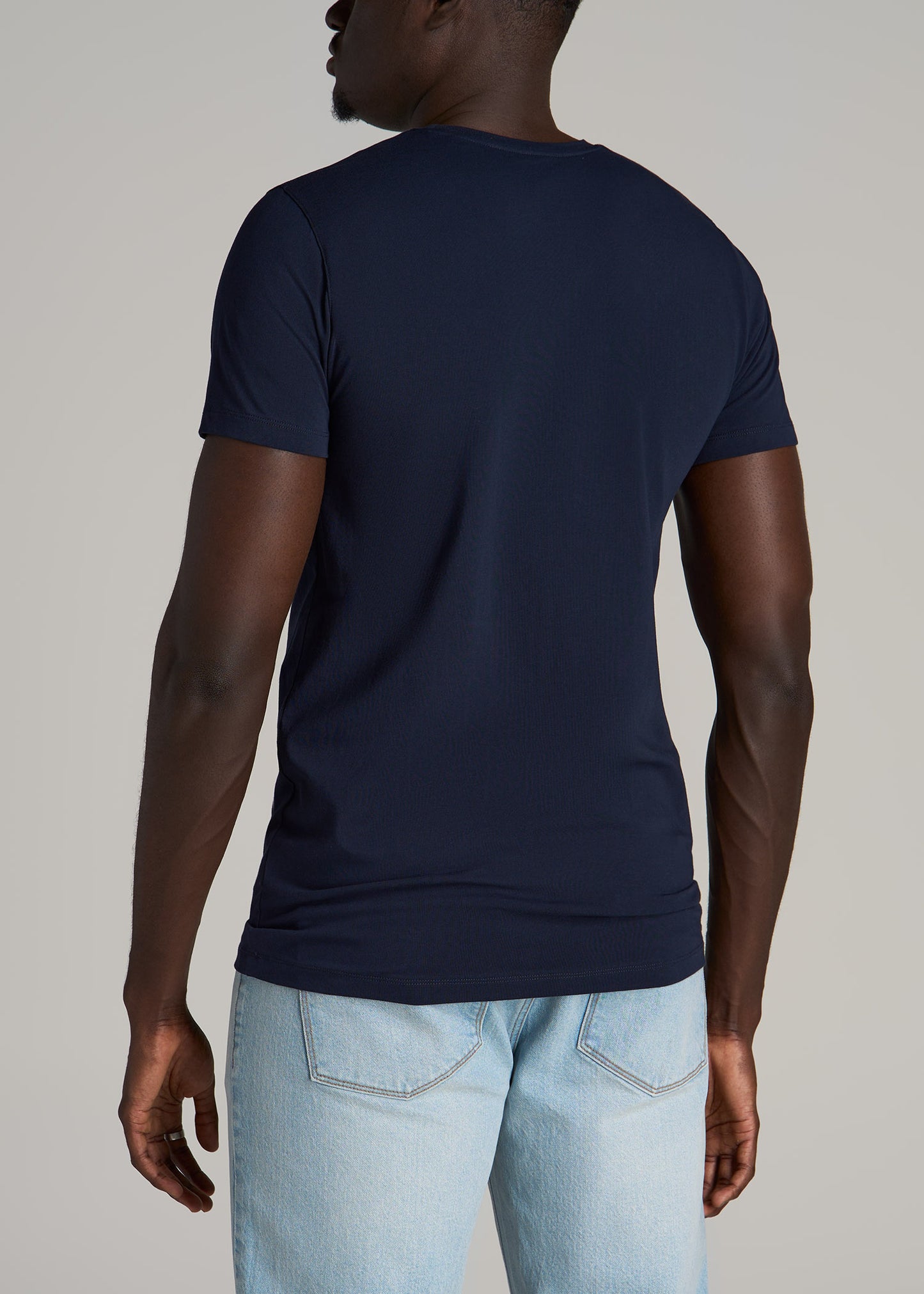 The Essential MODERN-FIT Crewneck Tee for Tall Men in True Navy