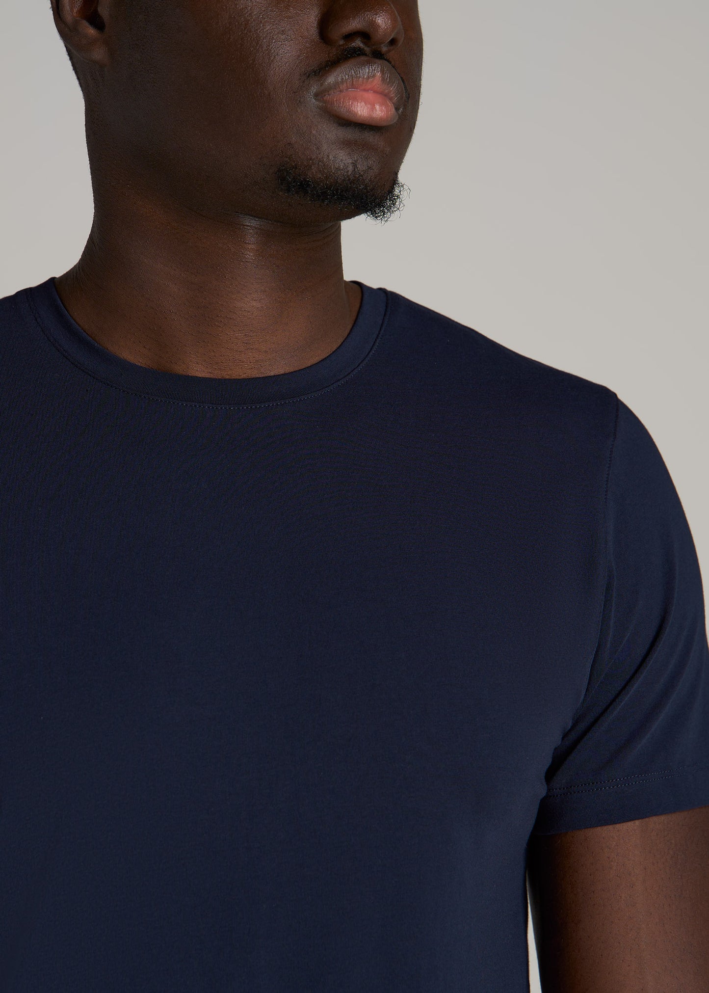 The Essential MODERN-FIT Crewneck Tee for Tall Men in True Navy