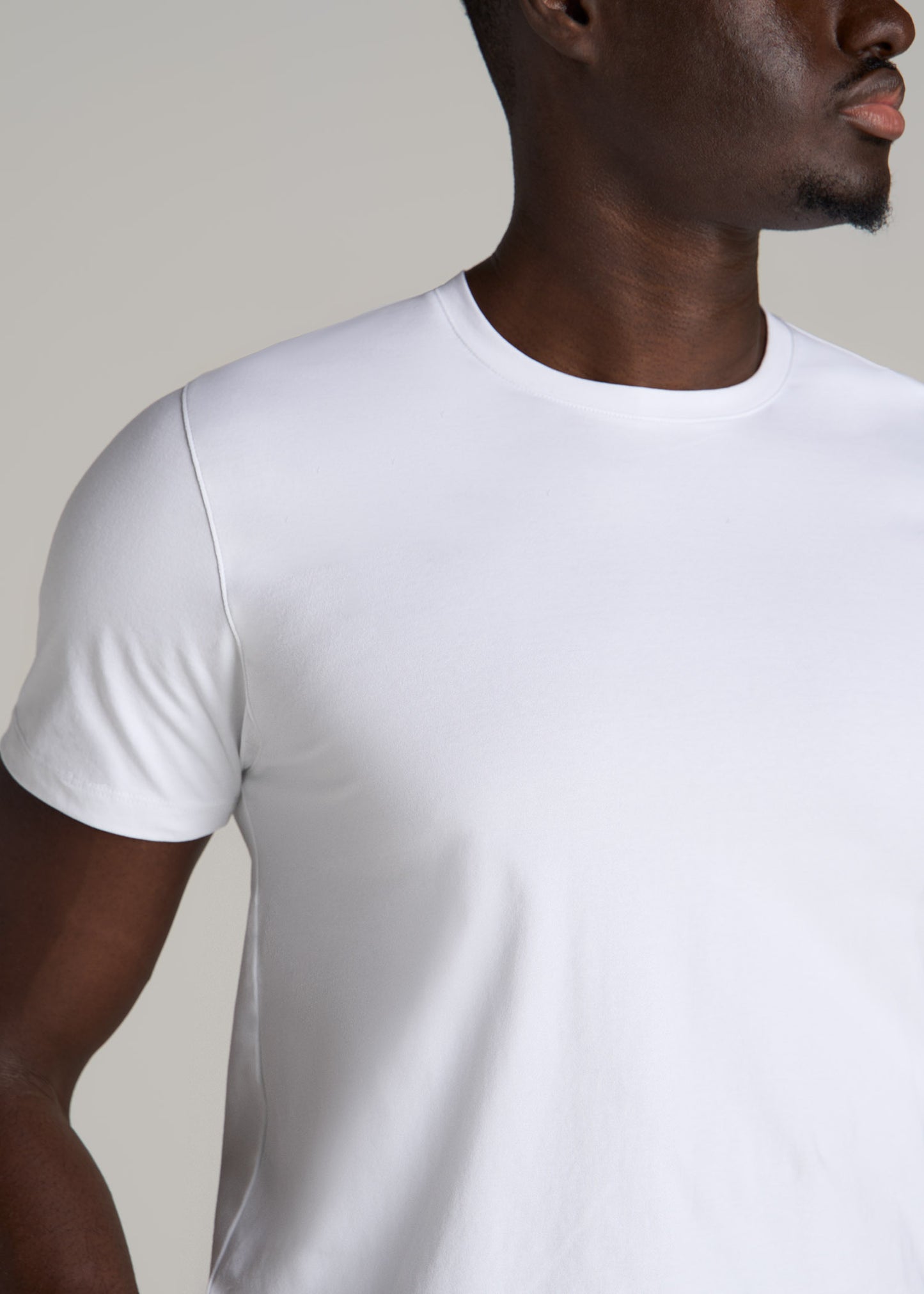 The Essential MODERN-FIT Crewneck Tee for Tall Men in White