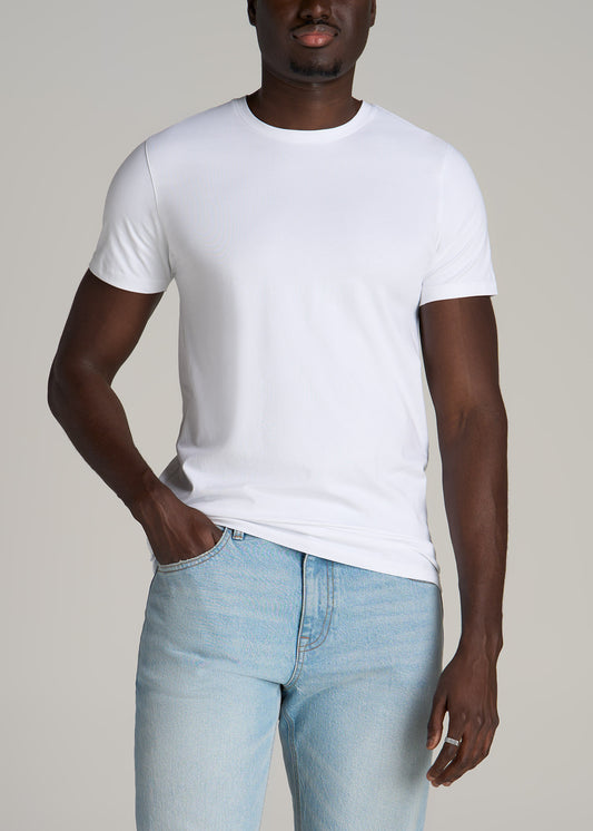 The Essential MODERN-FIT Crewneck Tee for Tall Men in White