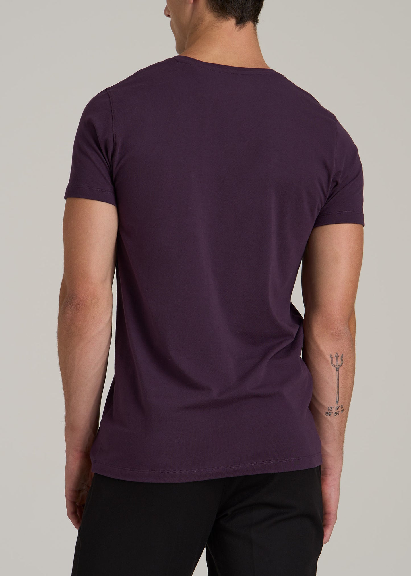 The Essential MODERN-FIT V-Neck Tee for Tall Men in Midnight Plum