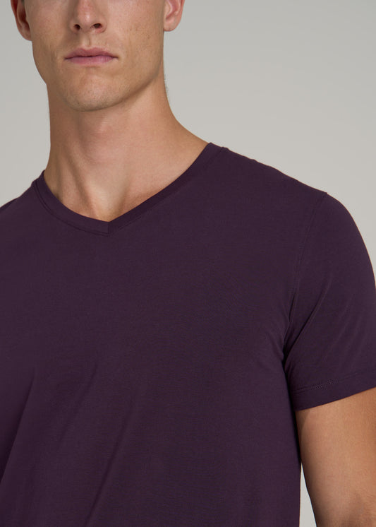 The Essential MODERN-FIT V-Neck Tee for Tall Men in Midnight Plum