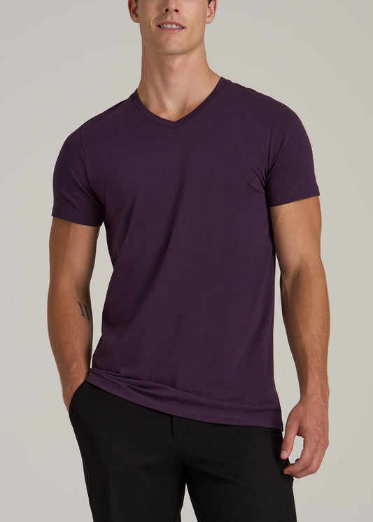 The Essential MODERN-FIT V-Neck Tee for Tall Men in Midnight Plum