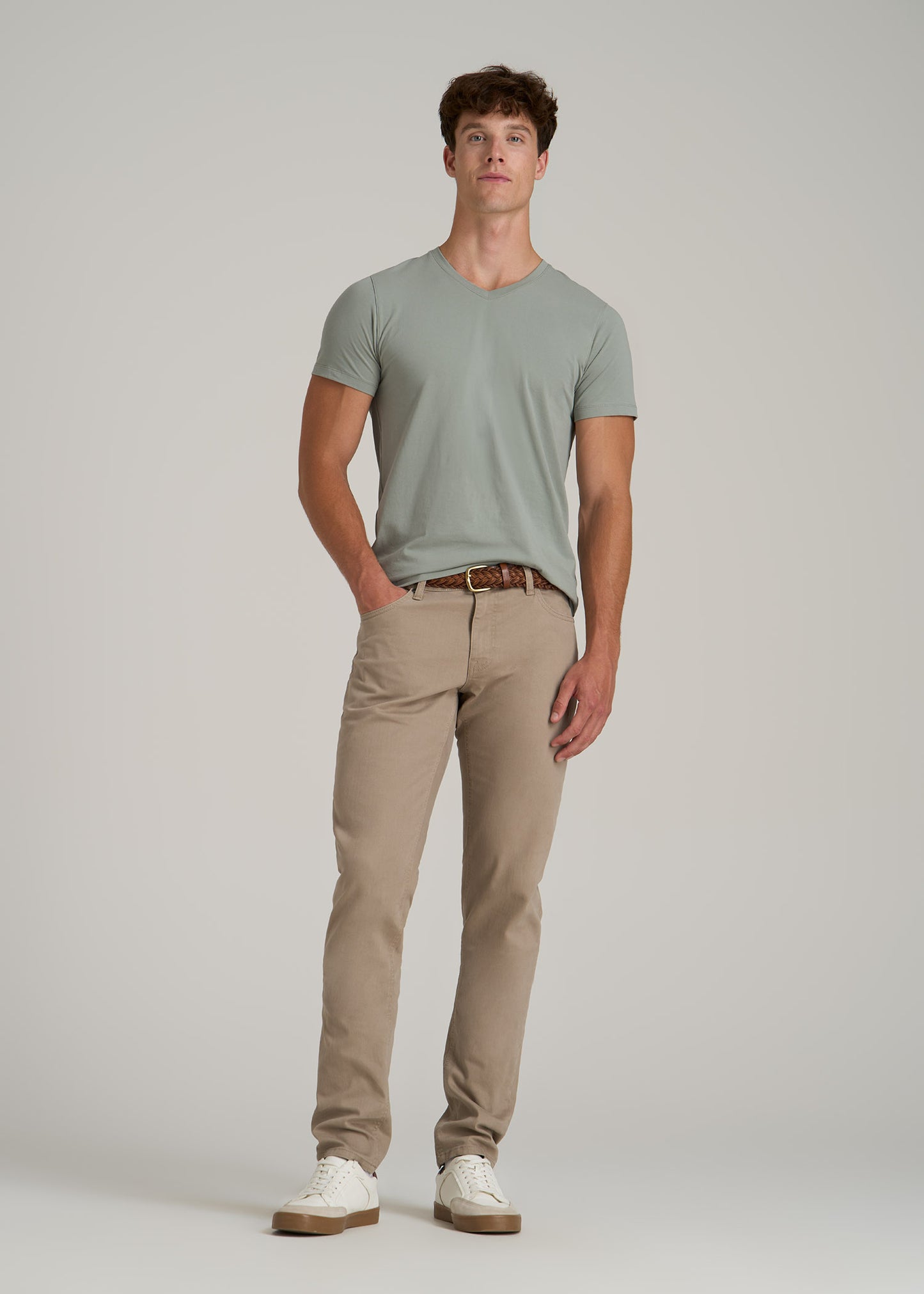 The Essential MODERN-FIT V-Neck Tee for Tall Men in Seagrass