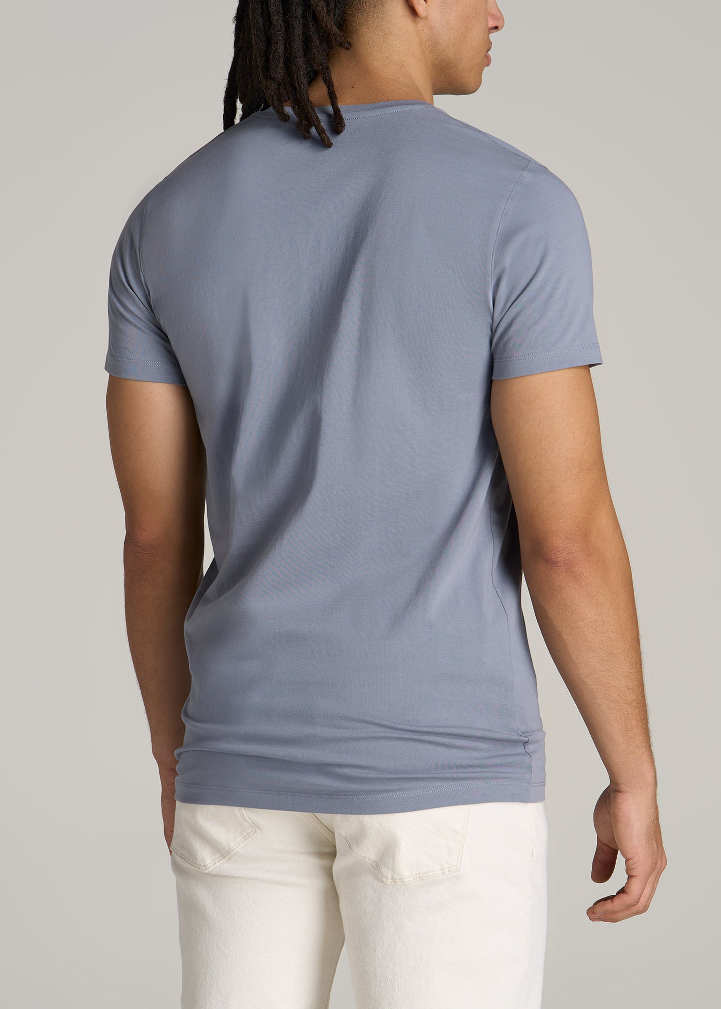 The Essential MODERN-FIT V-Neck Tee for Tall Men in Skyline Grey