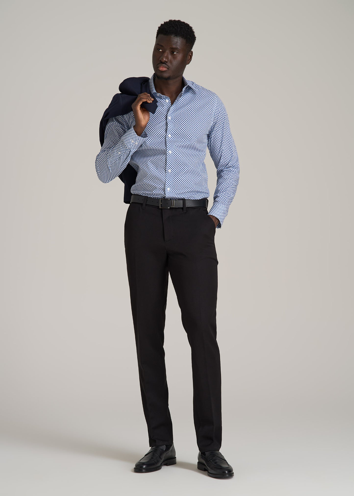 TAPERED-FIT Stretch Dress Pants for Tall Men in Black