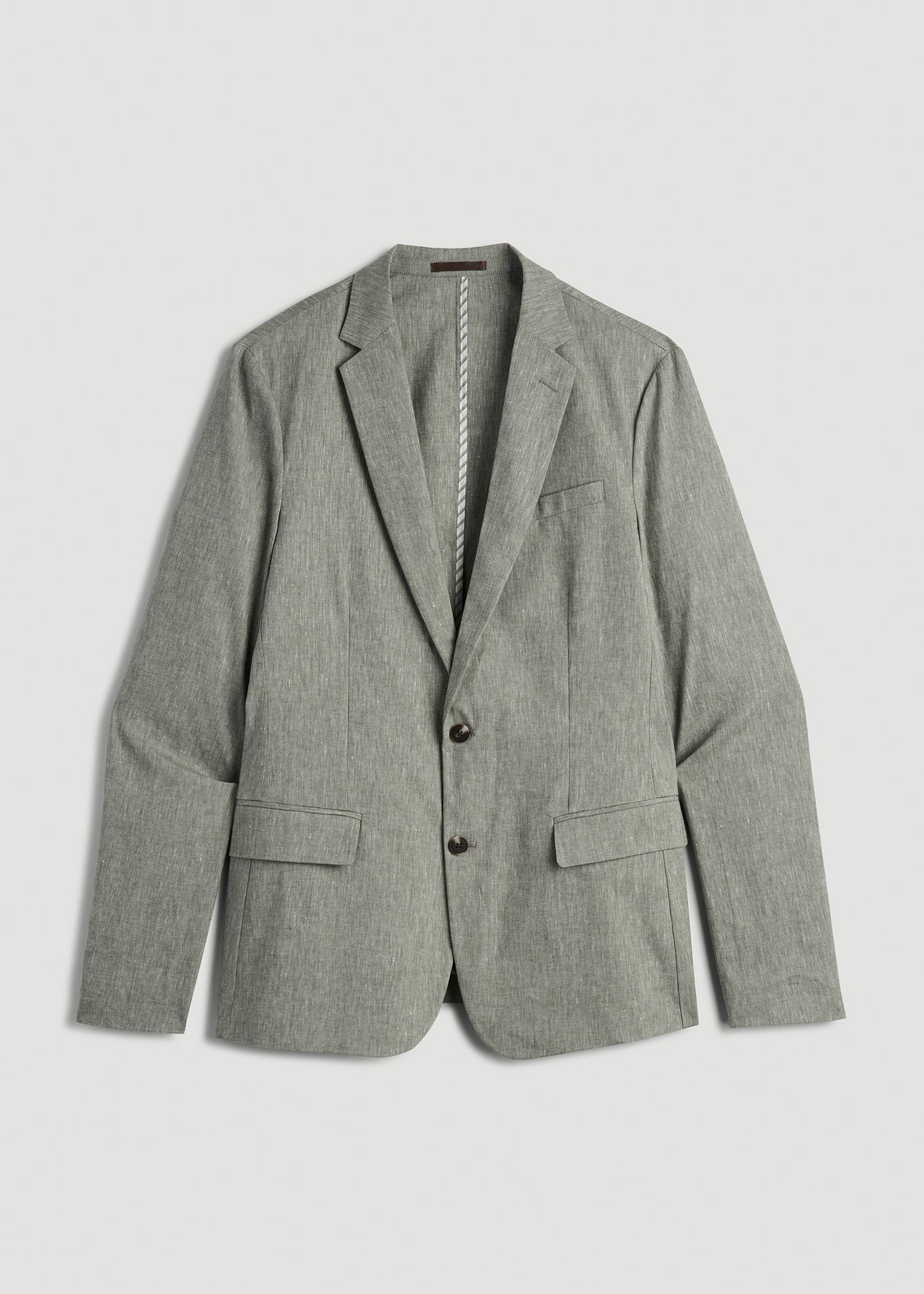 Stretch Linen Blazer for Tall Men in Climbing Ivy Linen