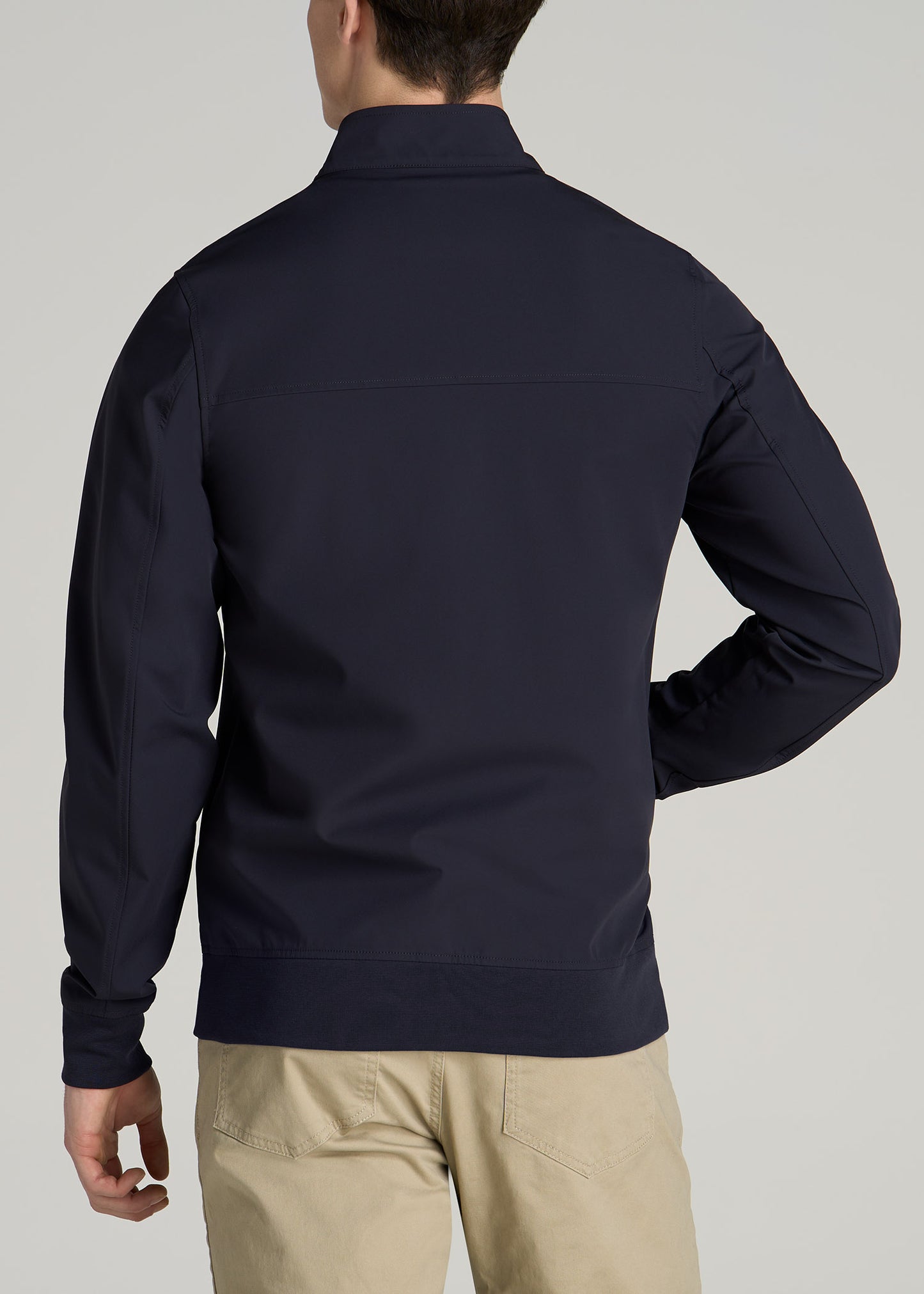 Motion Bomber Jacket for Tall Men in Deep Navy