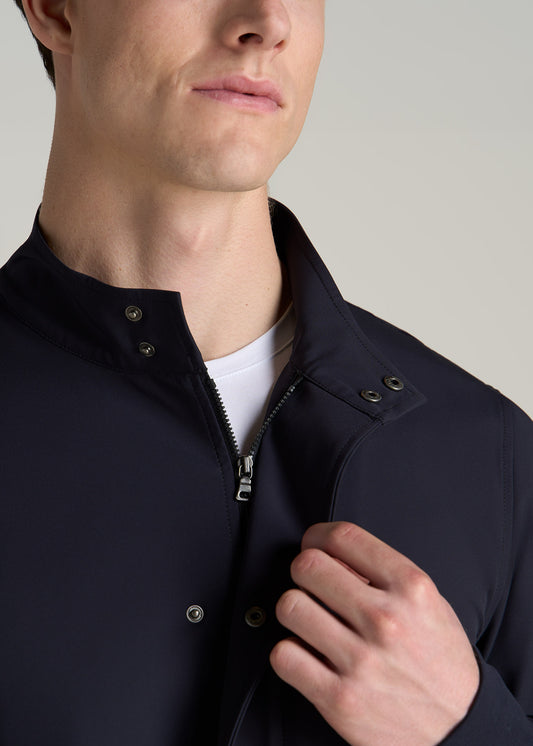 Motion Bomber Jacket for Tall Men in Deep Navy