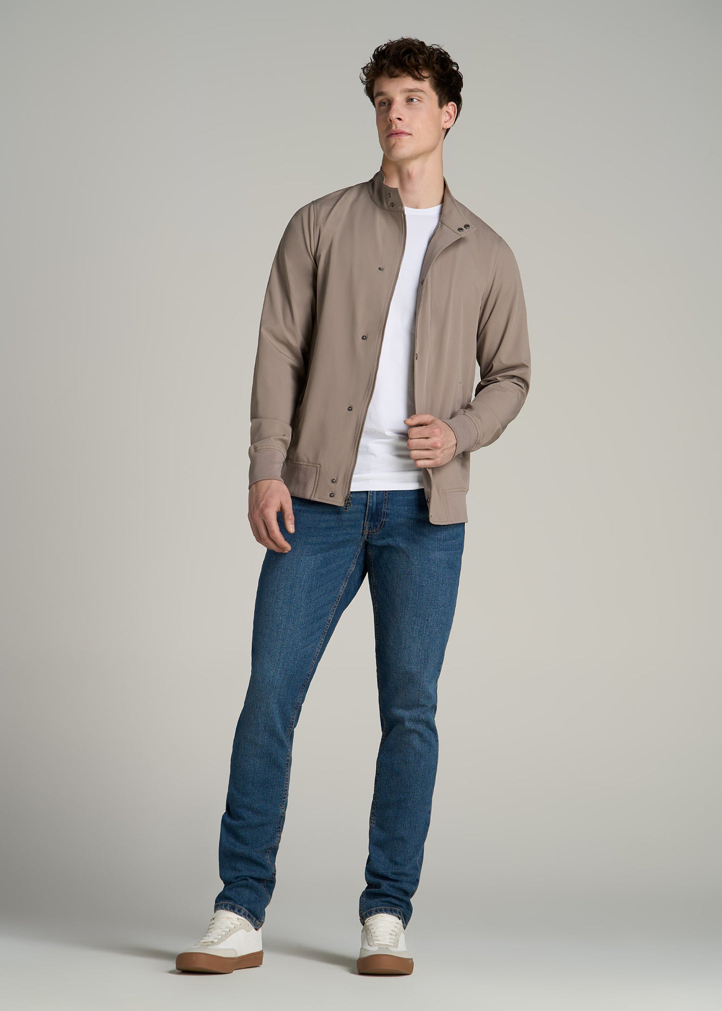 Motion Bomber Jacket for Tall Men in Portobello