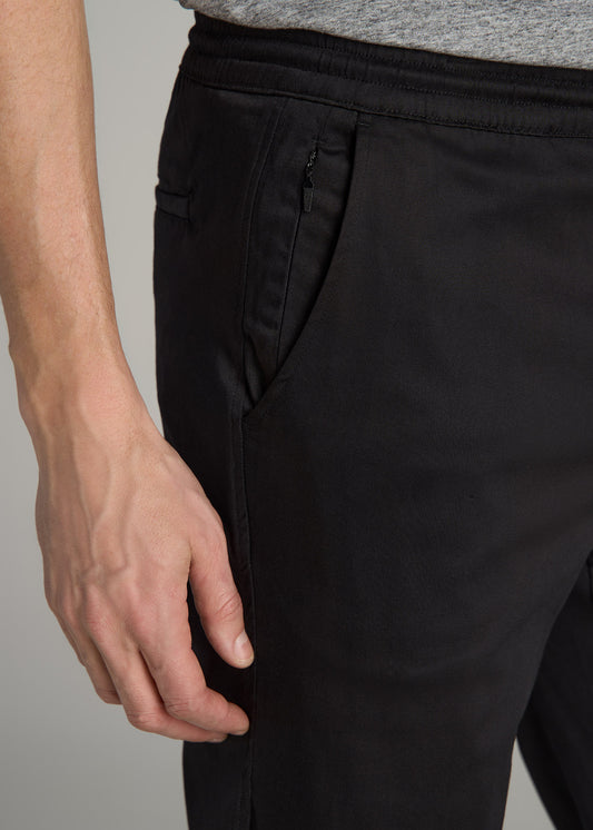 Stretch Twill Tall Men's Jogger Pants in Black