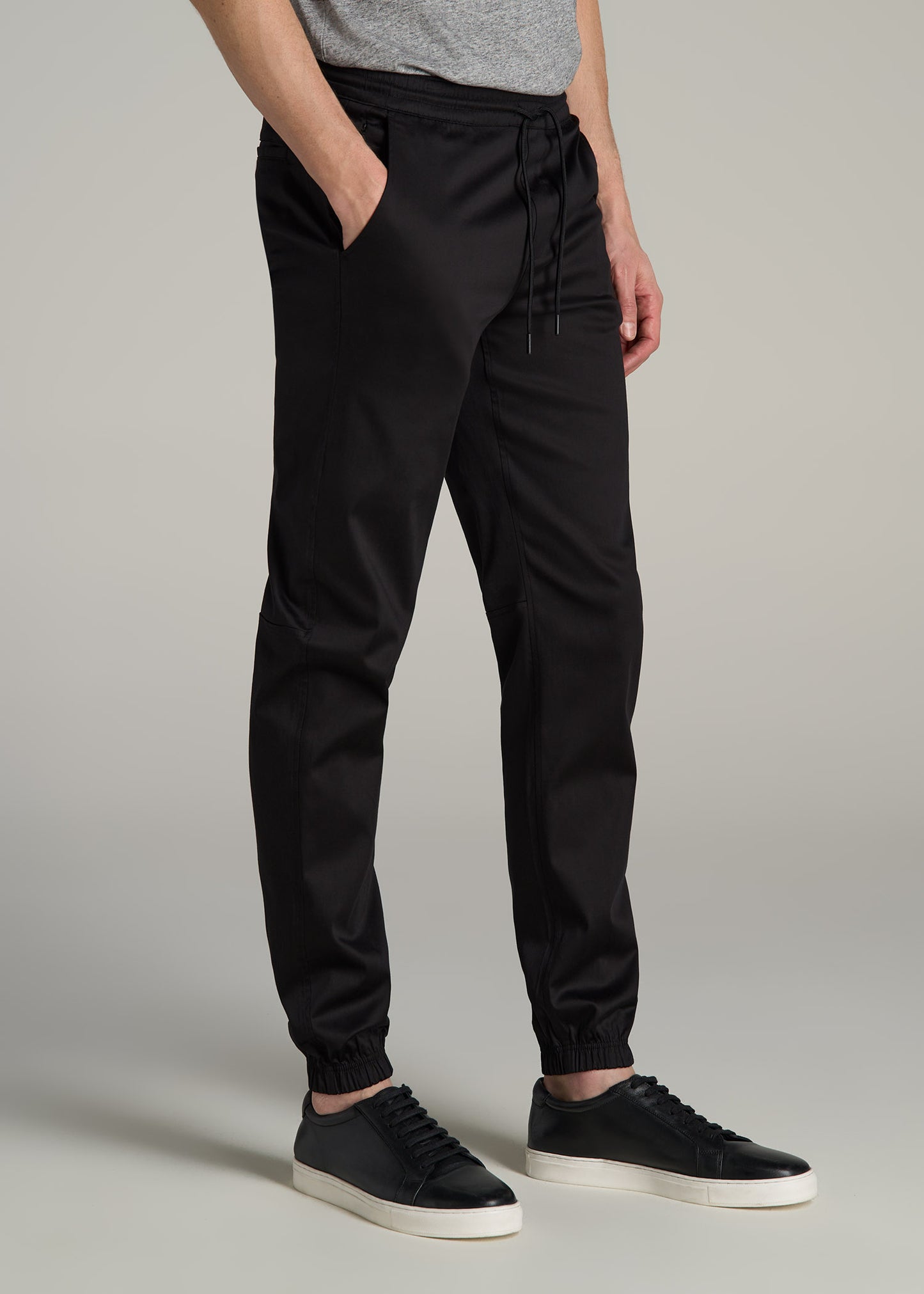 Stretch Twill Tall Men's Jogger Pants in Black