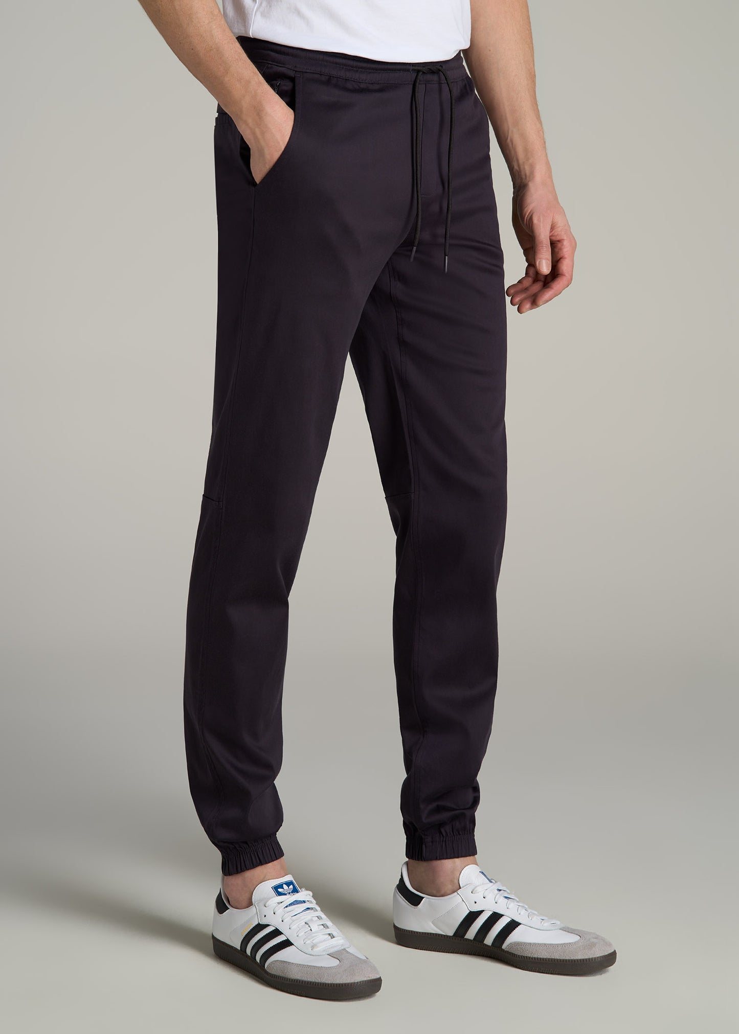 Stretch Twill Tall Men's Jogger Pants in Charcoal Rinse