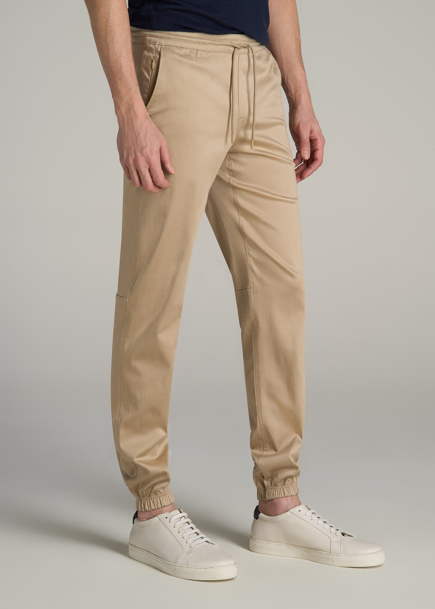 Stretch Twill Tall Men's Jogger Pants in Desert Khaki