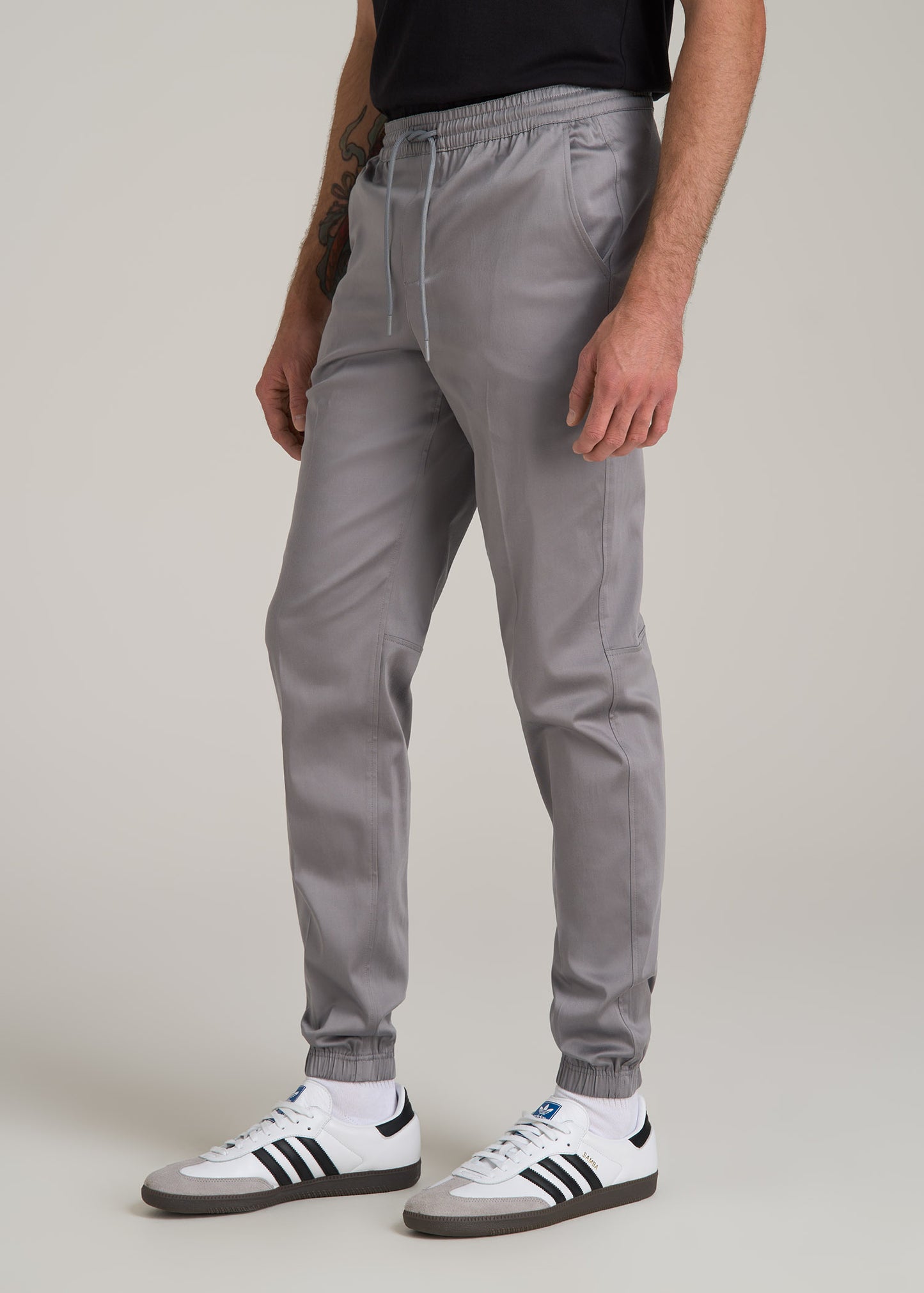 Stretch Twill Tall Men's Jogger Pants in Owl Grey