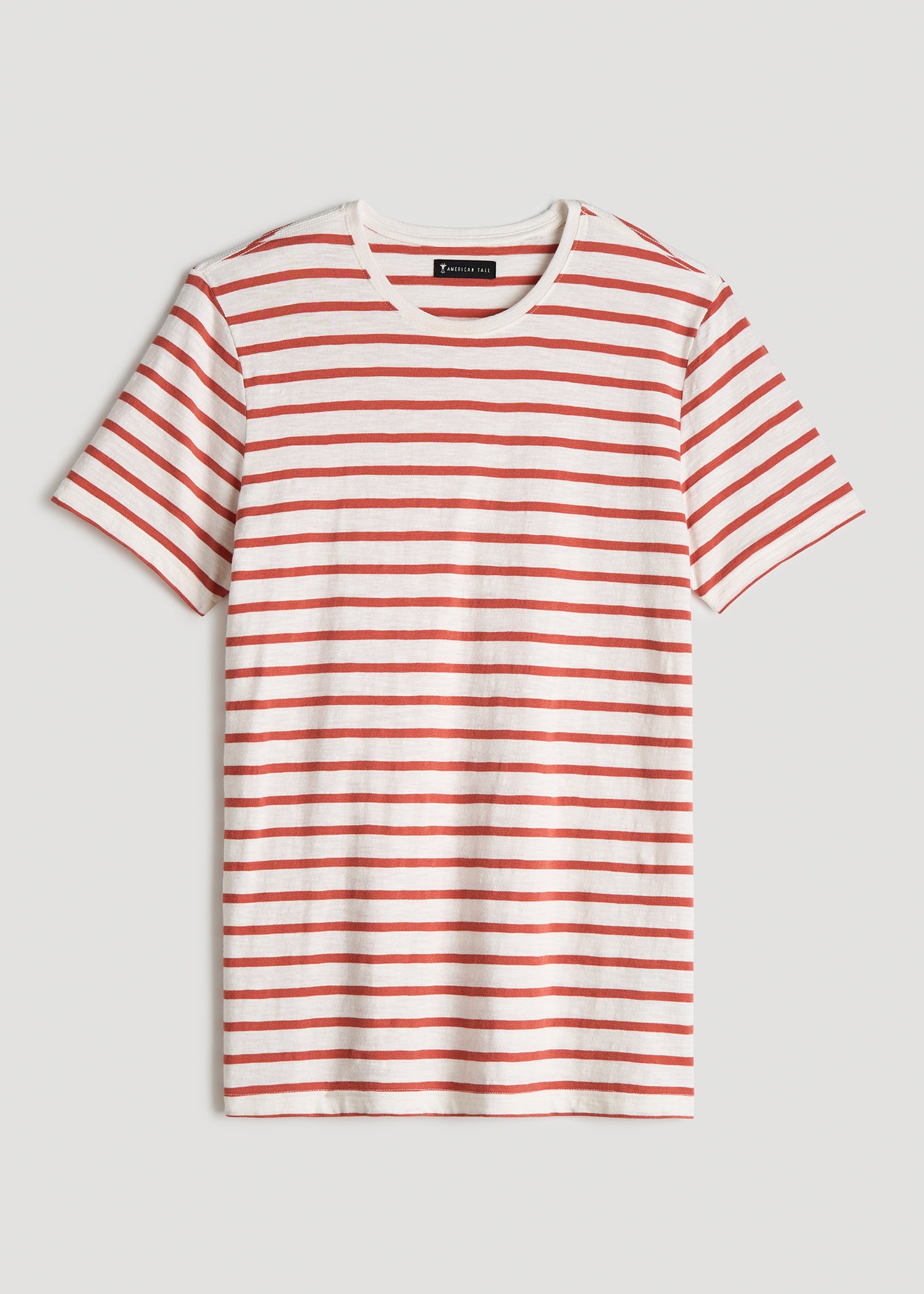 REGULAR-FIT Striped Tee in Burnt Orange and White Stripe - Men's Tall T-shirt