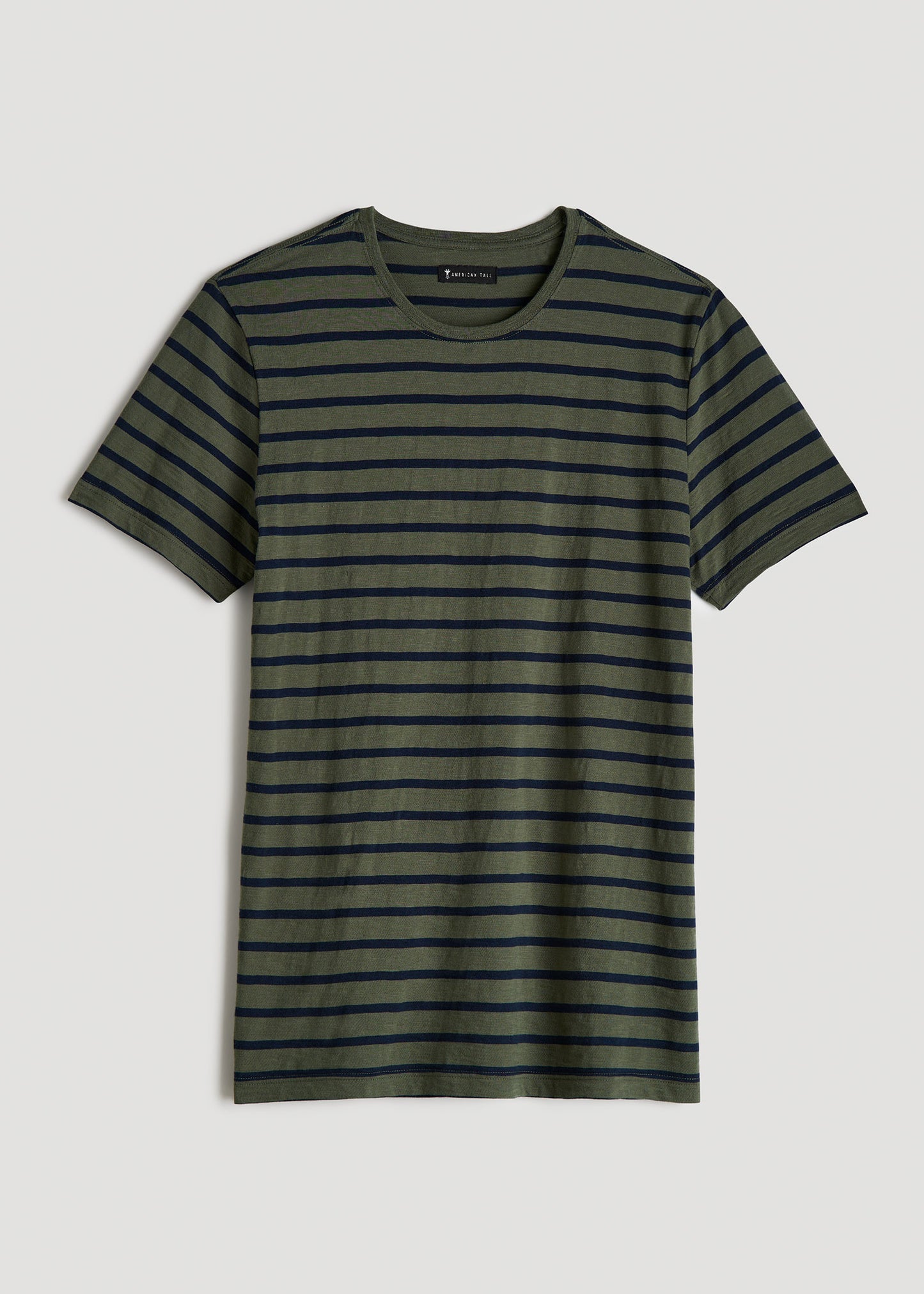 REGULAR-FIT Striped Tee in Dark Green and Navy Stripe - Men's Tall T-shirt