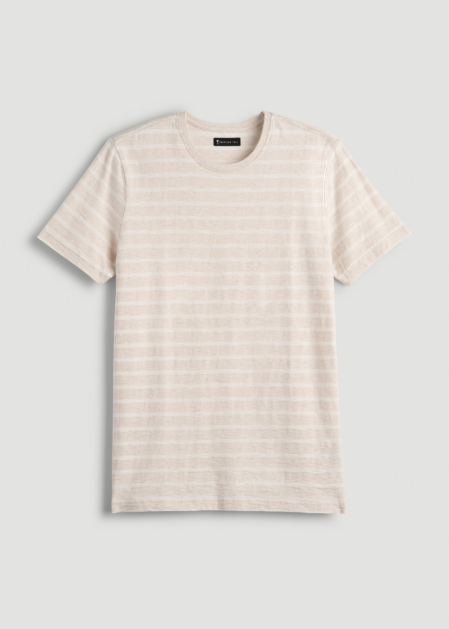 REGULAR-FIT Striped Tee in Heathered Oatmeal and White Stripe - Men's Tall T-shirt