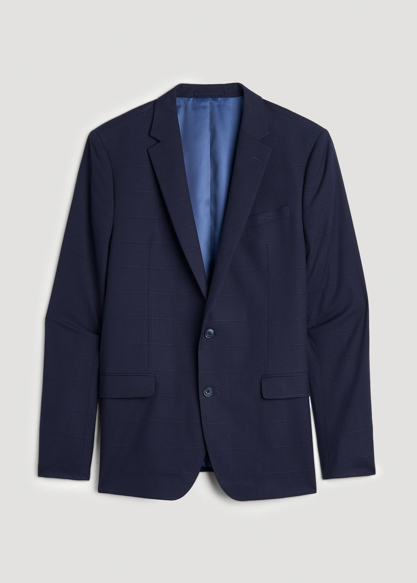 Suit Jacket for Tall Men in Blue Windowpane