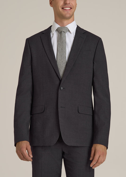 Suit Jacket for Tall Men in Charcoal Plaid