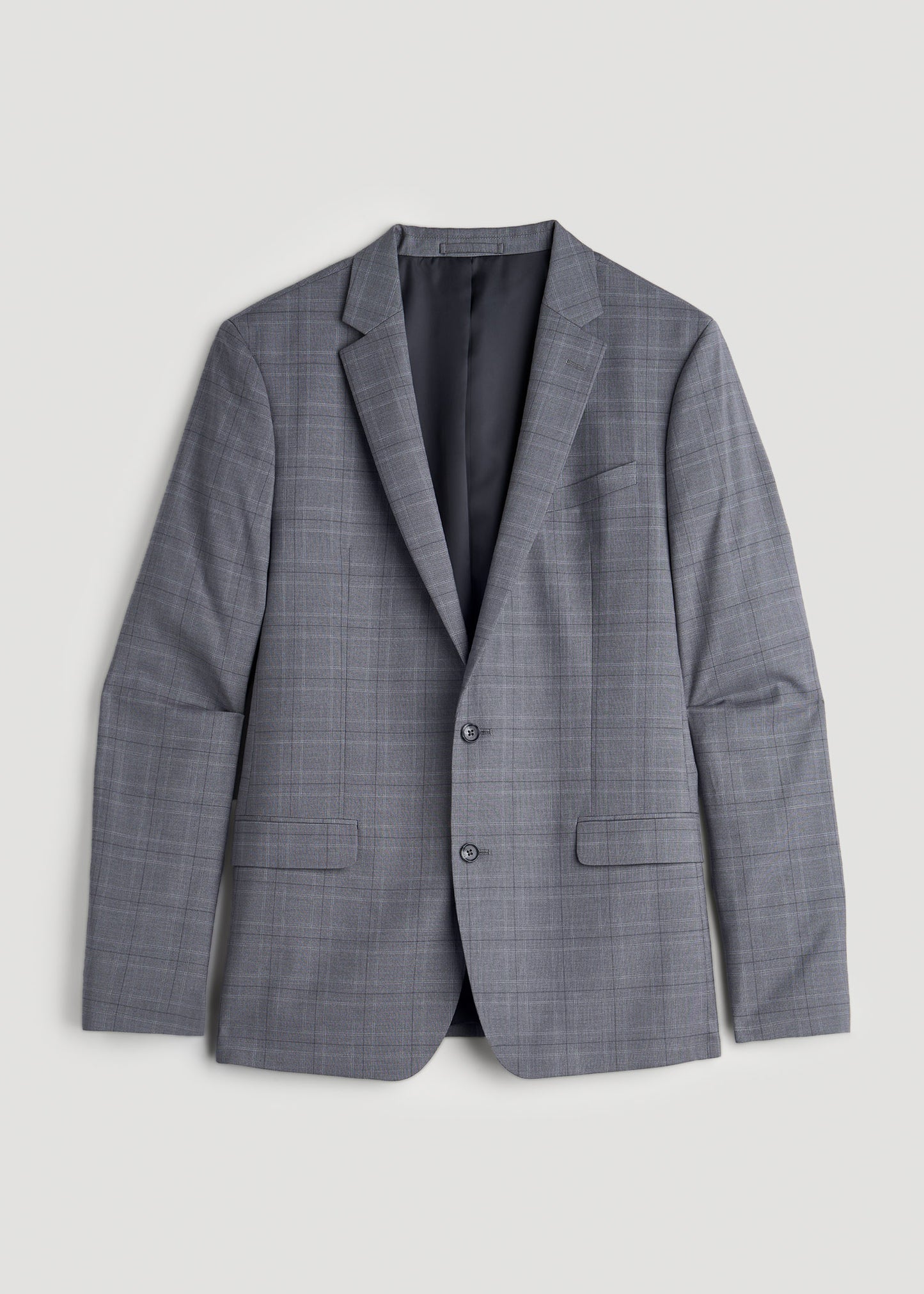 Suit Jacket for Tall Men in Light Grey Plaid