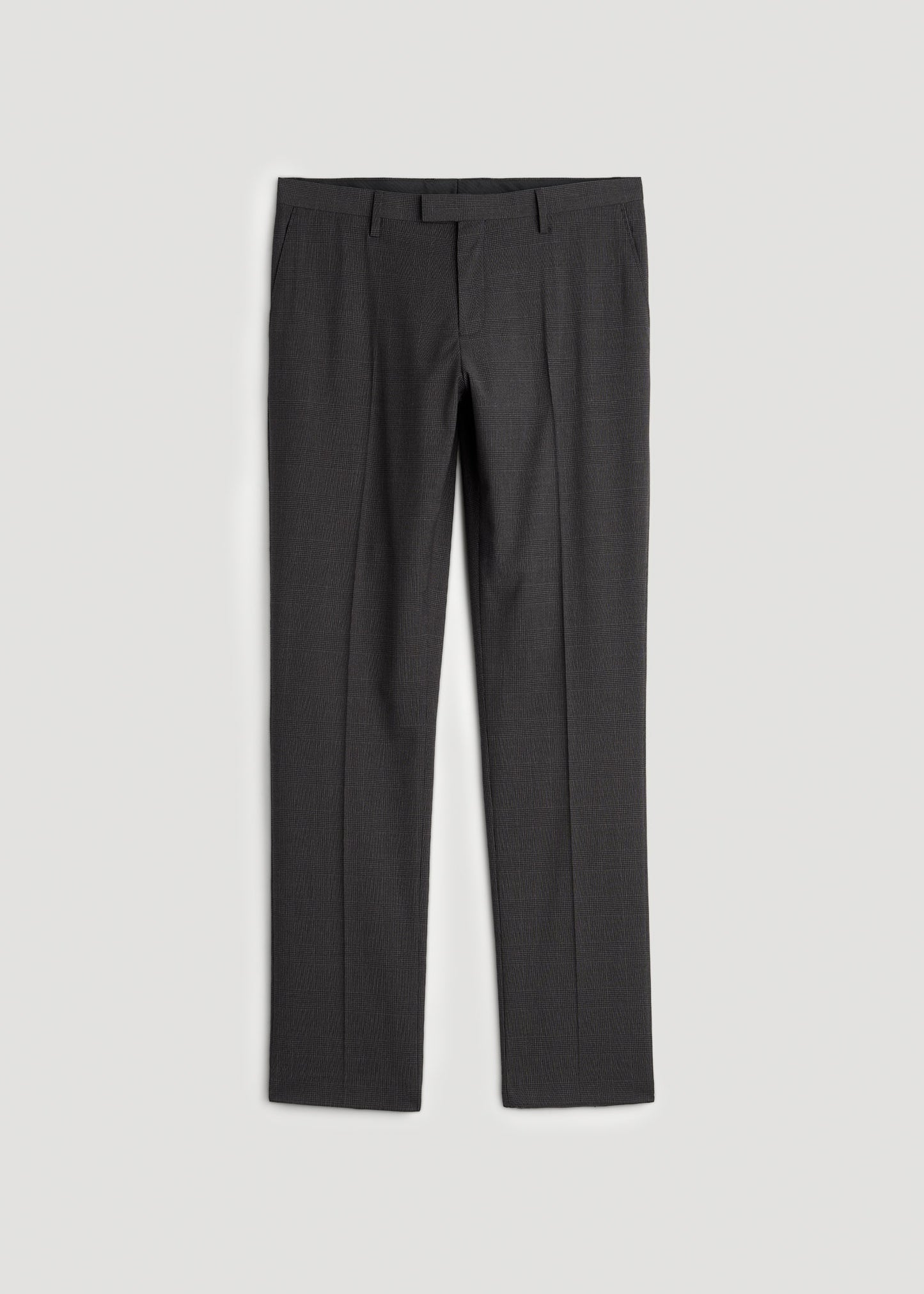 Suit Trousers for Tall Men in Charcoal Plaid