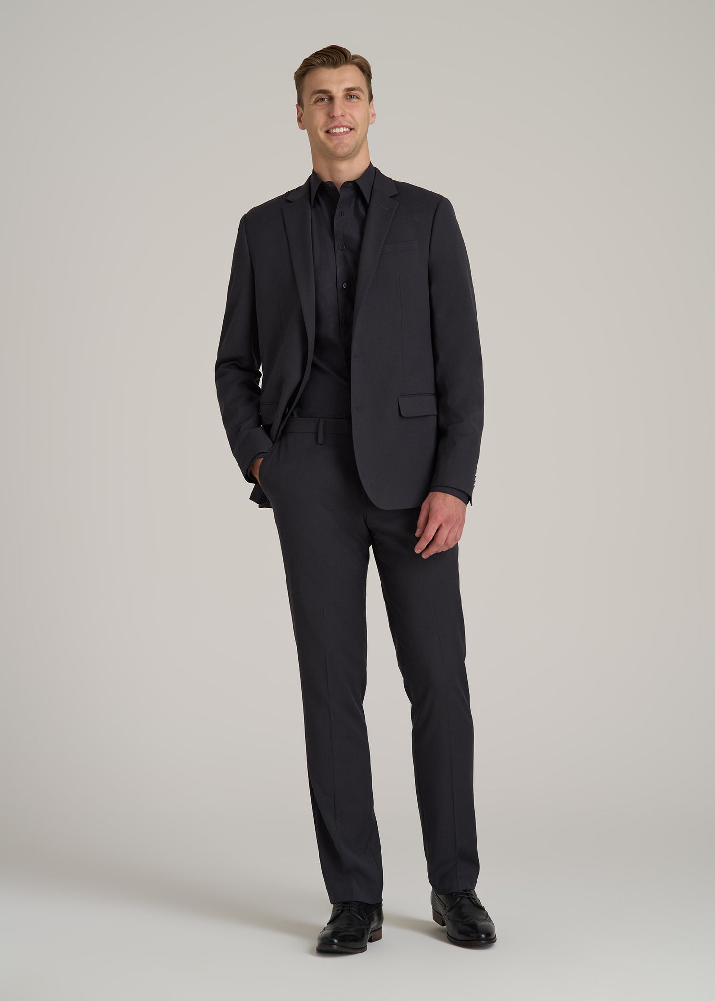 Suit Trousers for Tall Men in Mid Grey