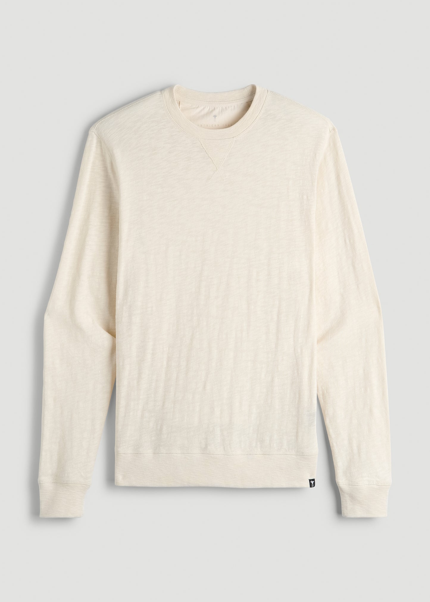 Sunwashed Slub Crewneck for Tall Men in Ivory White