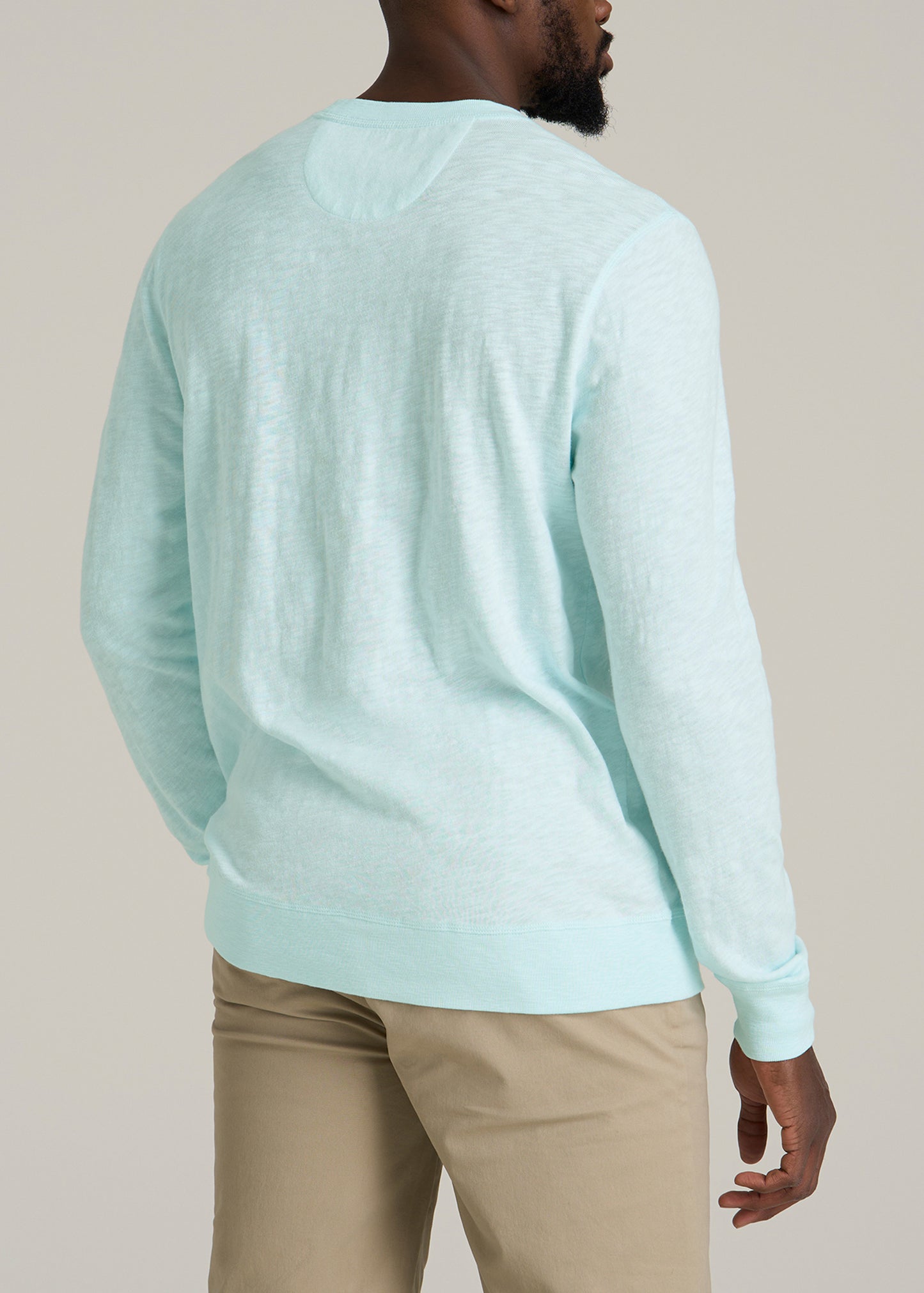 Sunwashed Slub Crewneck for Tall Men in Saltwater