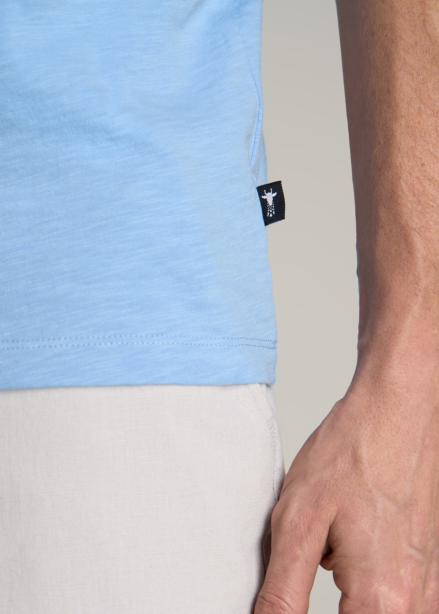 Sunwashed Slub Pocket T-Shirt For Tall Men in Cloud Blue