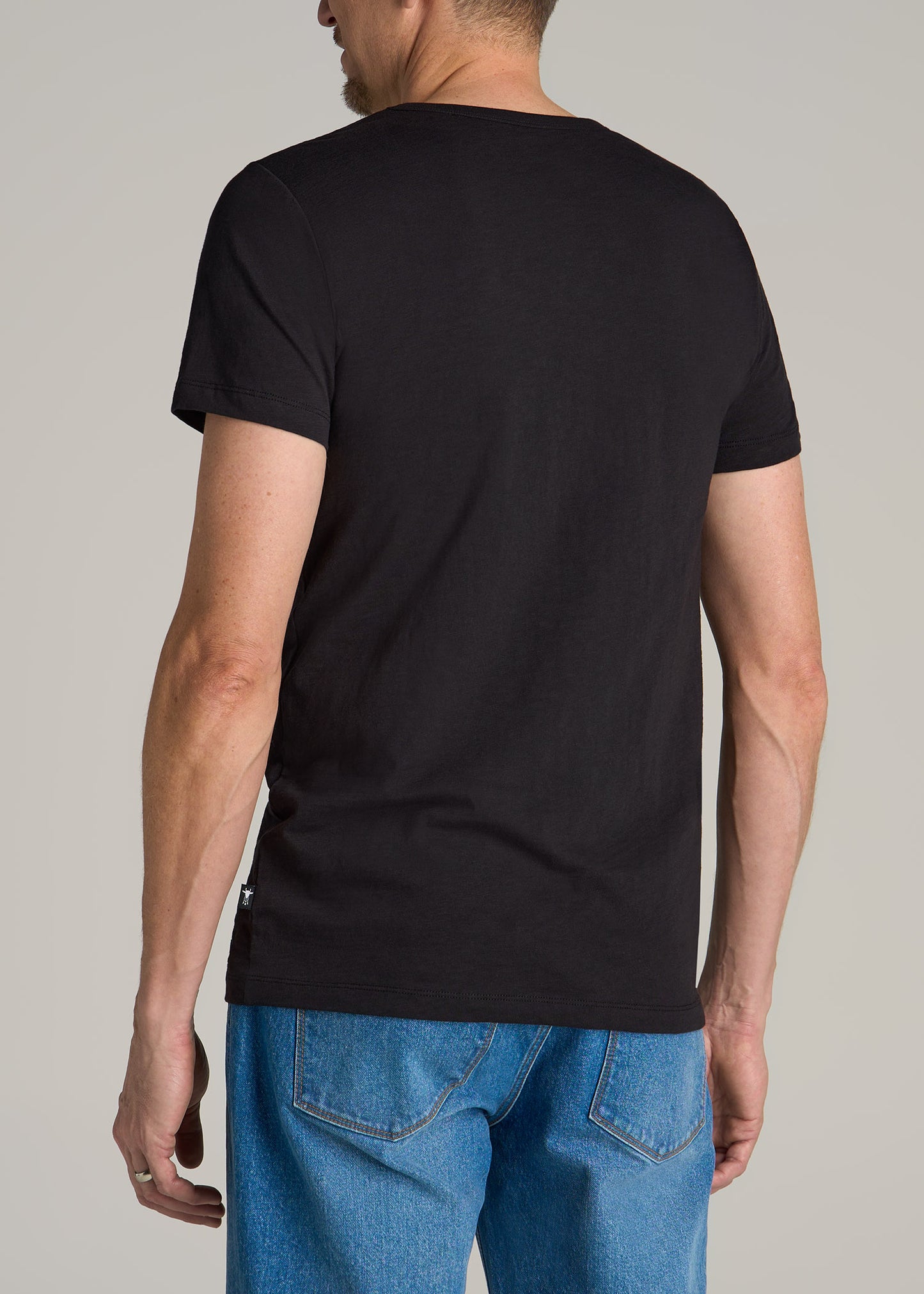 Sunwashed Slub Pocket T-Shirt For Tall Men in Washed Black