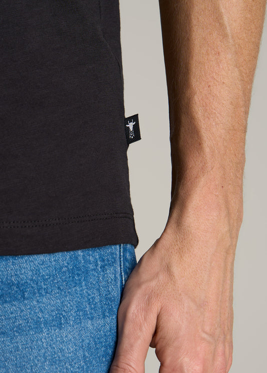 Sunwashed Slub Pocket T-Shirt For Tall Men in Washed Black