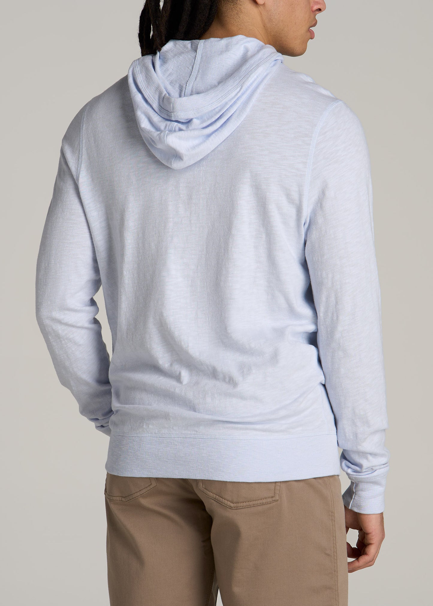 Sunwashed Slub Pullover Men's Tall Hoodie in Airy Blue