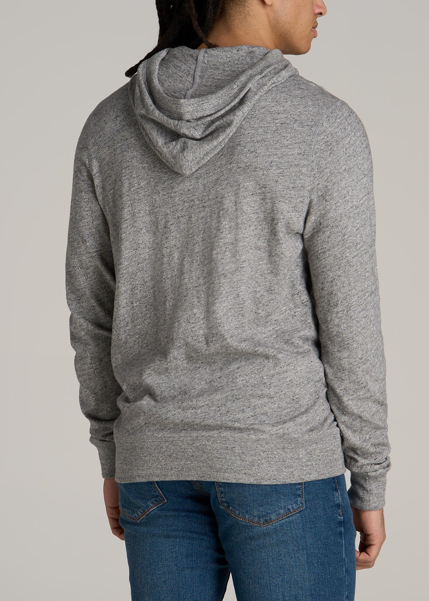 Sunwashed Slub Pullover Men's Tall Hoodie in Heathered Grey