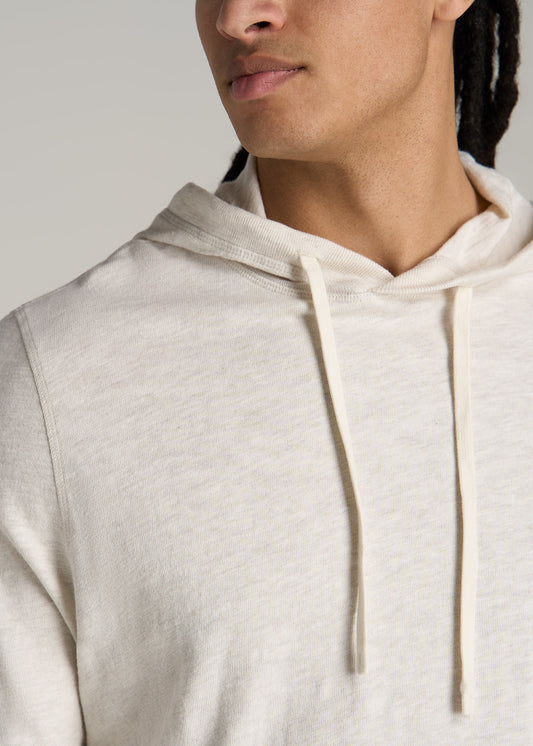 Sunwashed Slub Pullover Men's Tall Hoodie in Heathered Oatmeal