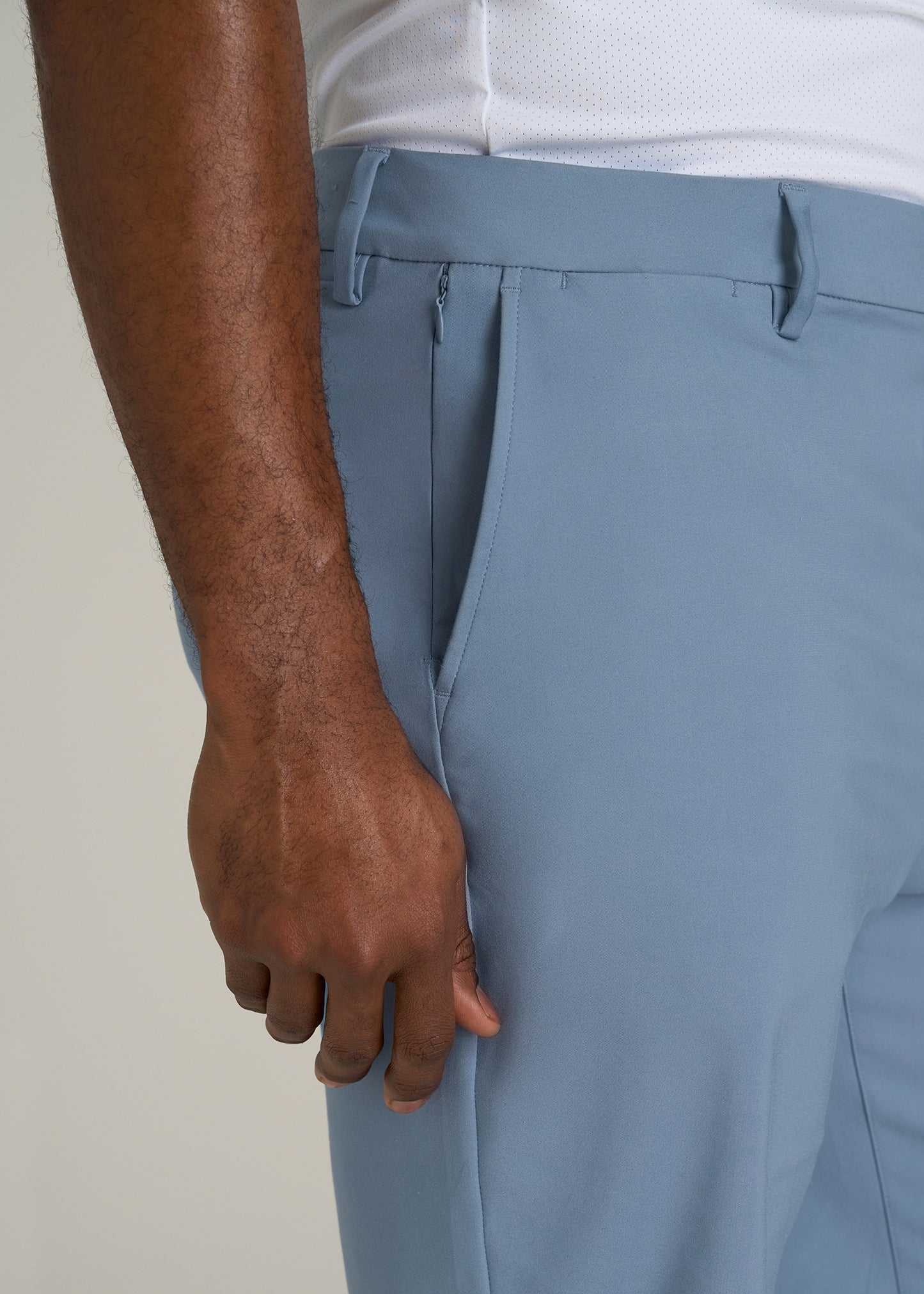 Tech Chino Shorts for Tall Men in Chambray