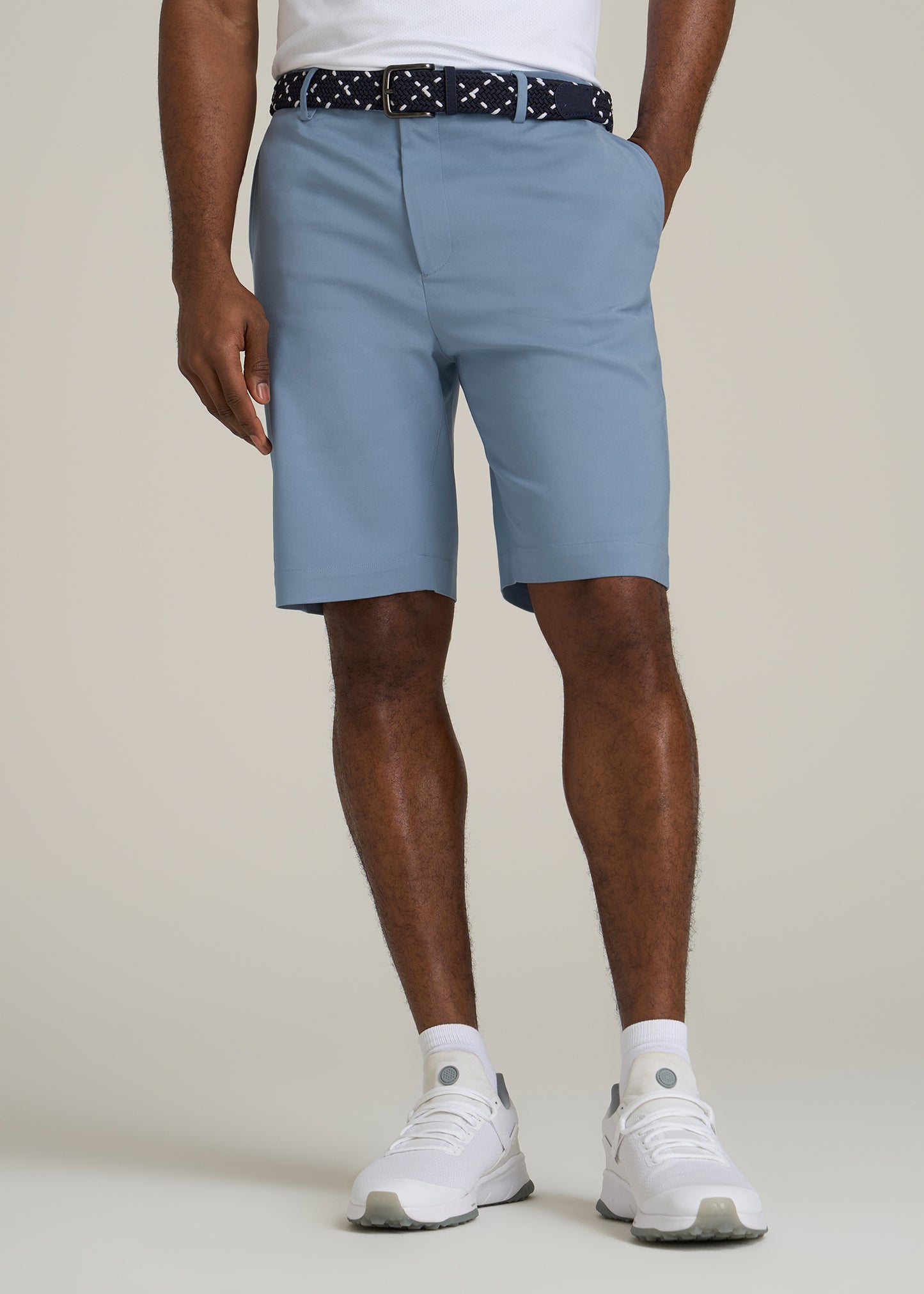 Tech Chino Shorts for Tall Men in Chambray