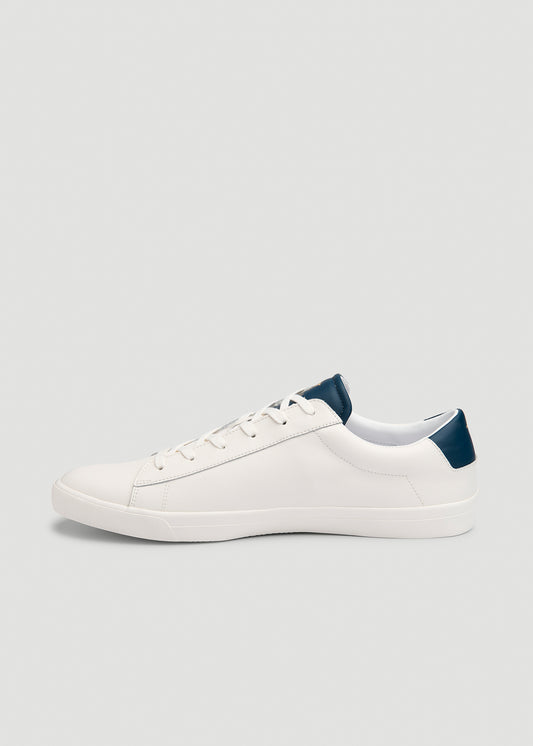 Tennis Sneaker for Tall Men in White and Navy