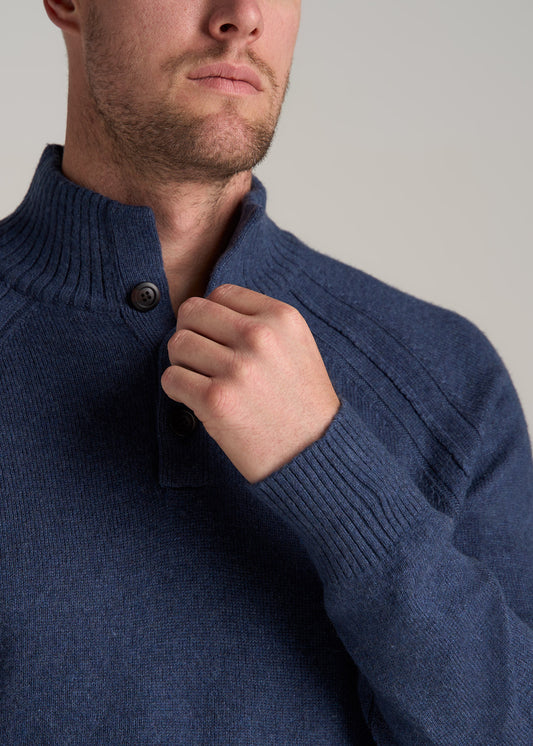 American-Tall-Men-Three-Button-Mock-Neck-Sweater-Deep-Cobalt-Mix-detail