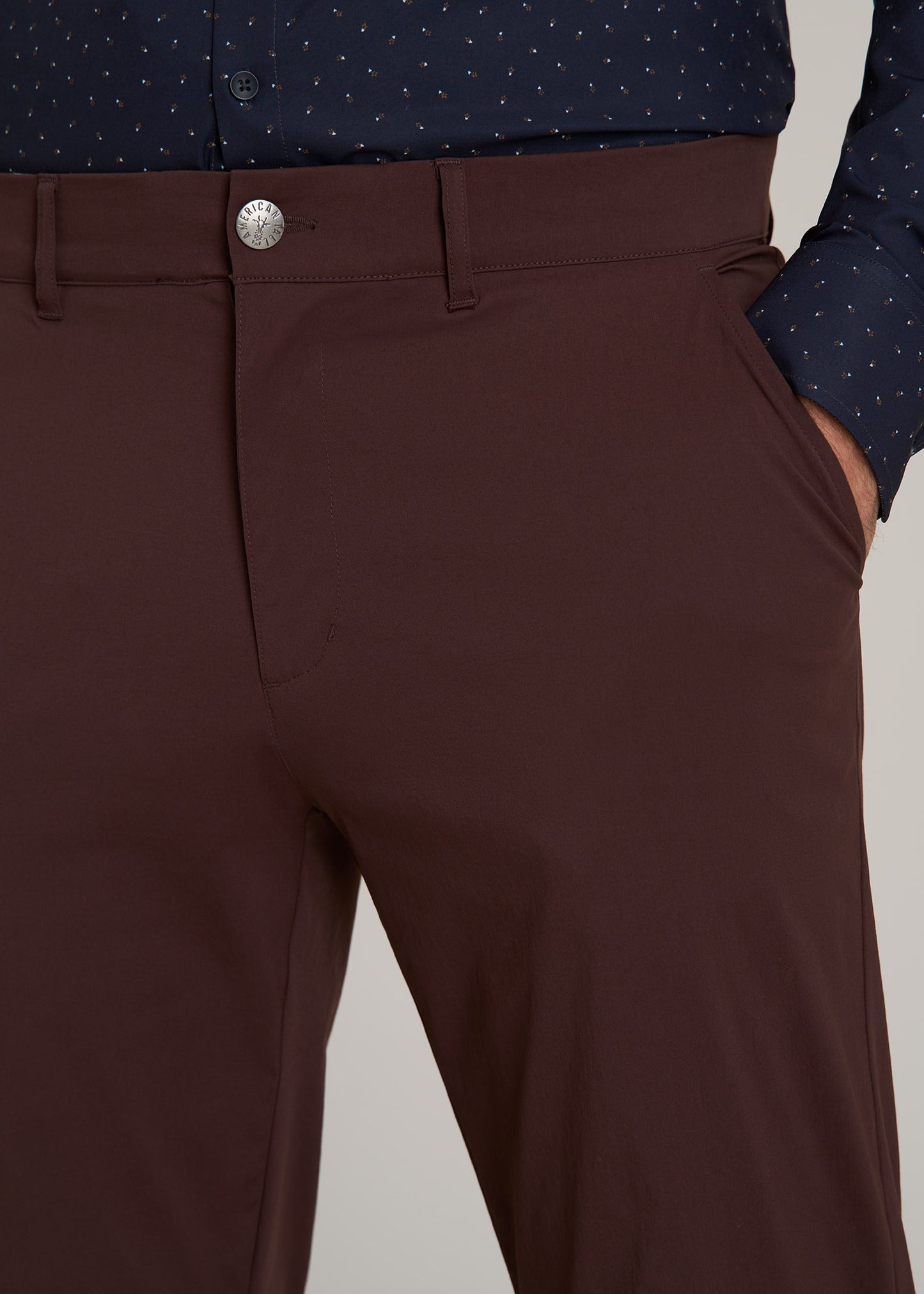 TAPERED FIT Traveler Chino Pants for Tall Men in Oxblood