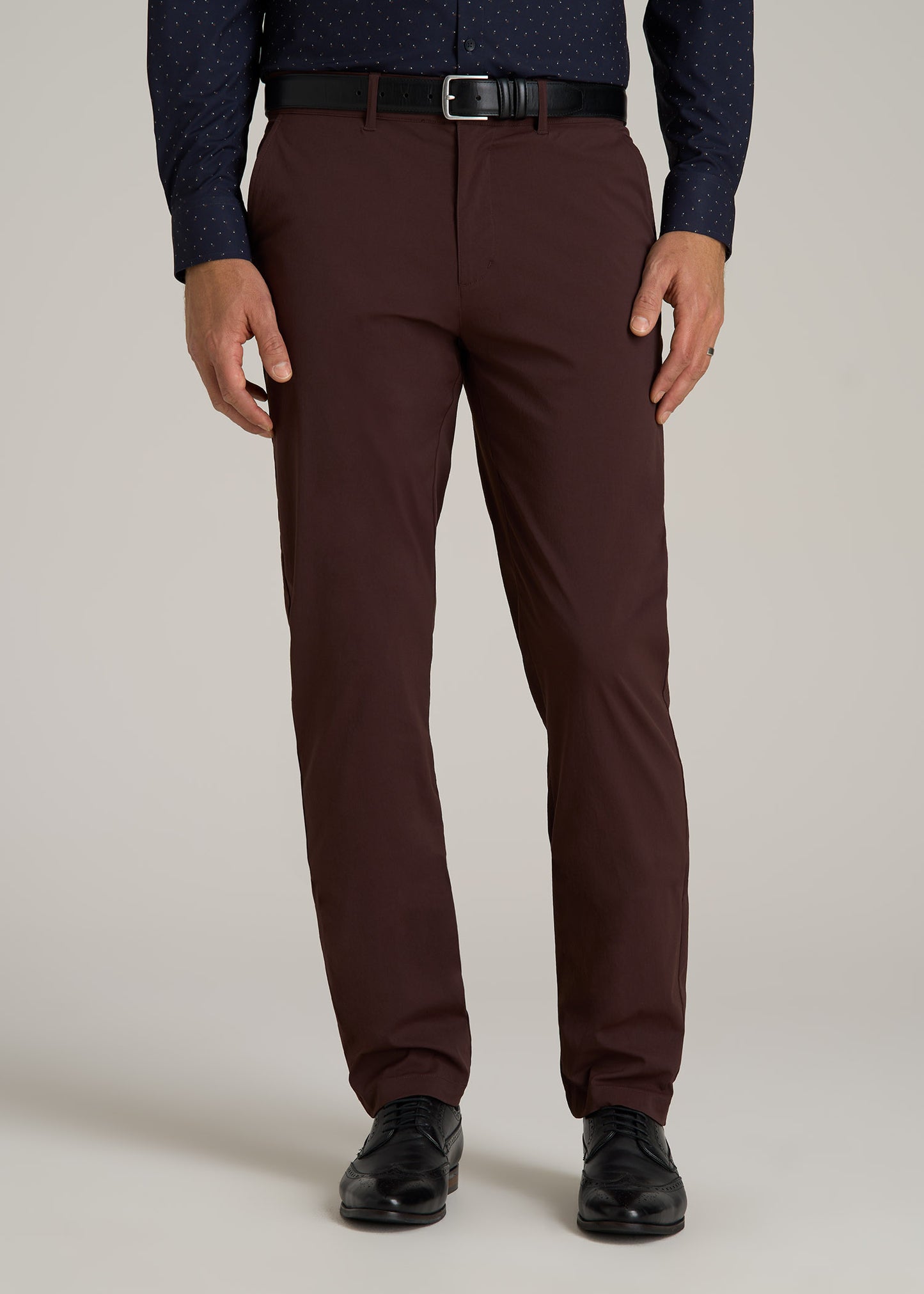 TAPERED FIT Traveler Chino Pants for Tall Men in Oxblood