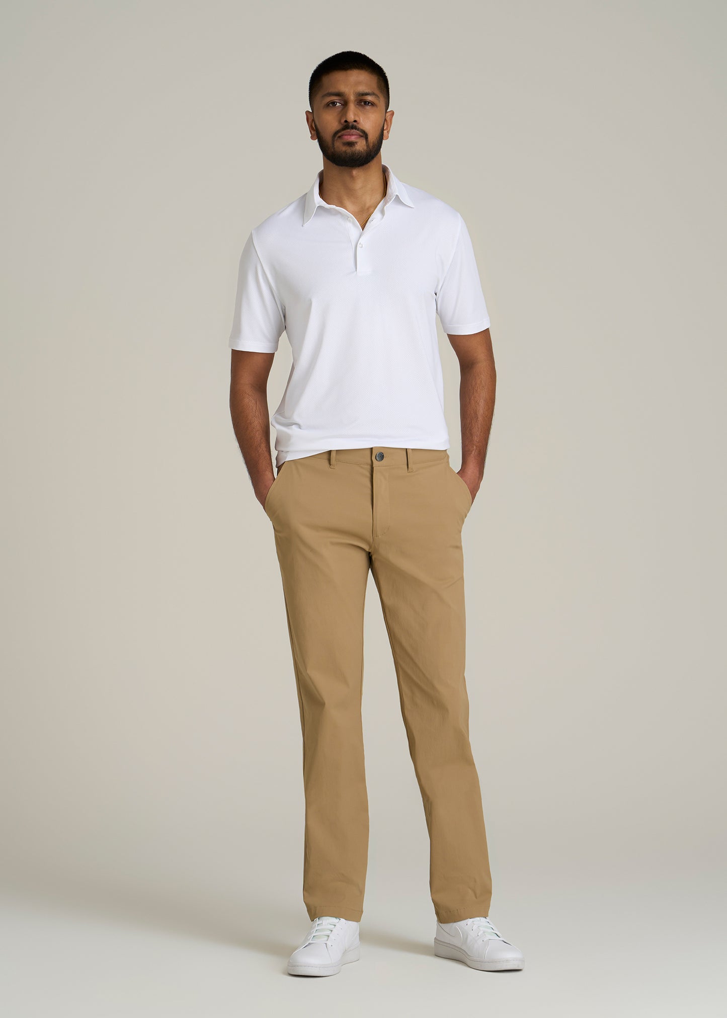 TAPERED FIT Traveler Chino Pants for Tall Men in Tannin